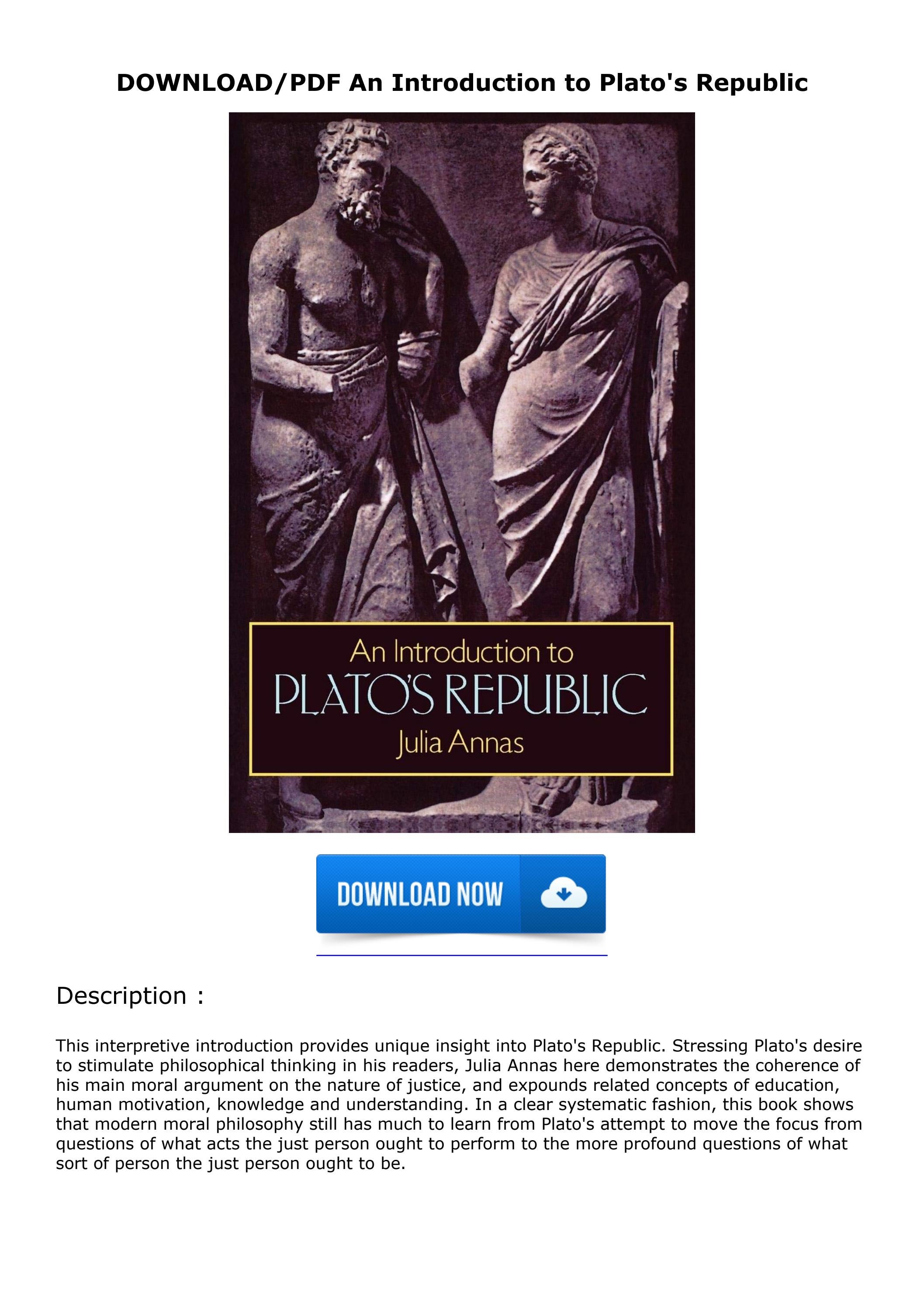 DOWNLOAD/PDF An Introduction to Plato's Republic by frederickglassase