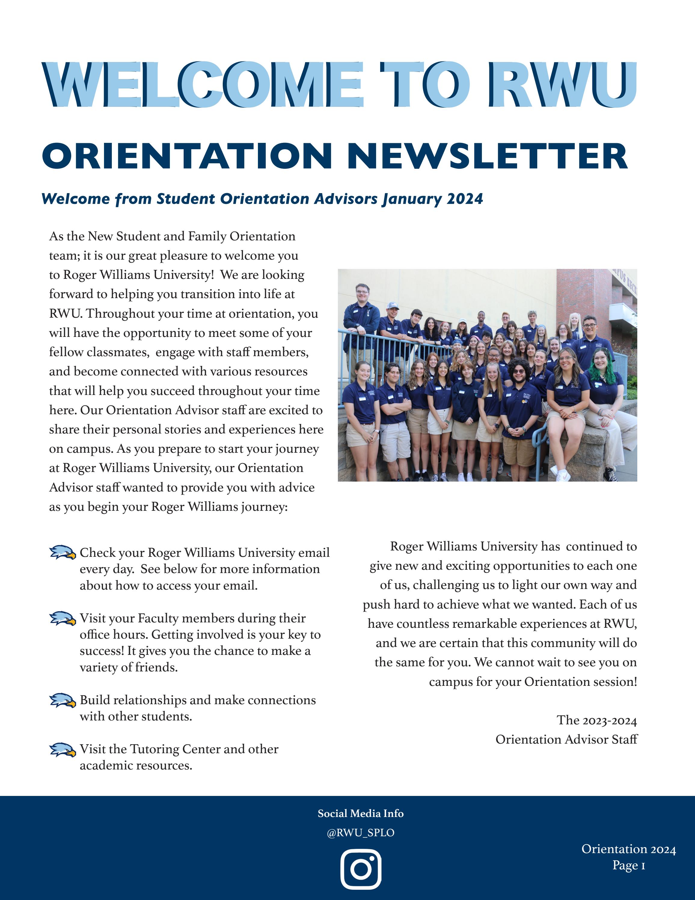 January 2024 Orientation Newsletter by rogerwilliamsuniv - Issuu