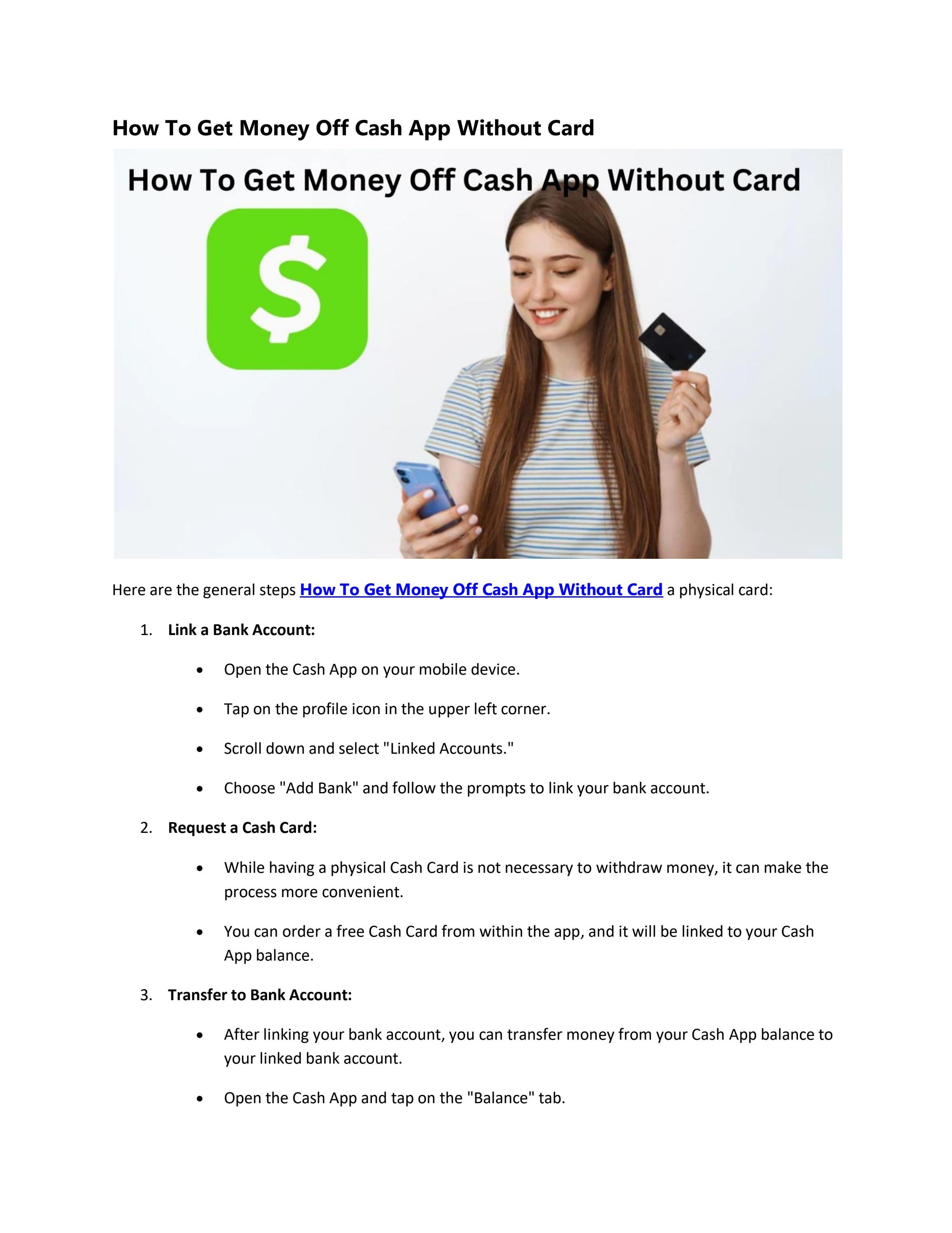 How To Get Money Off Cash App Without Card By Alexa William Issuu