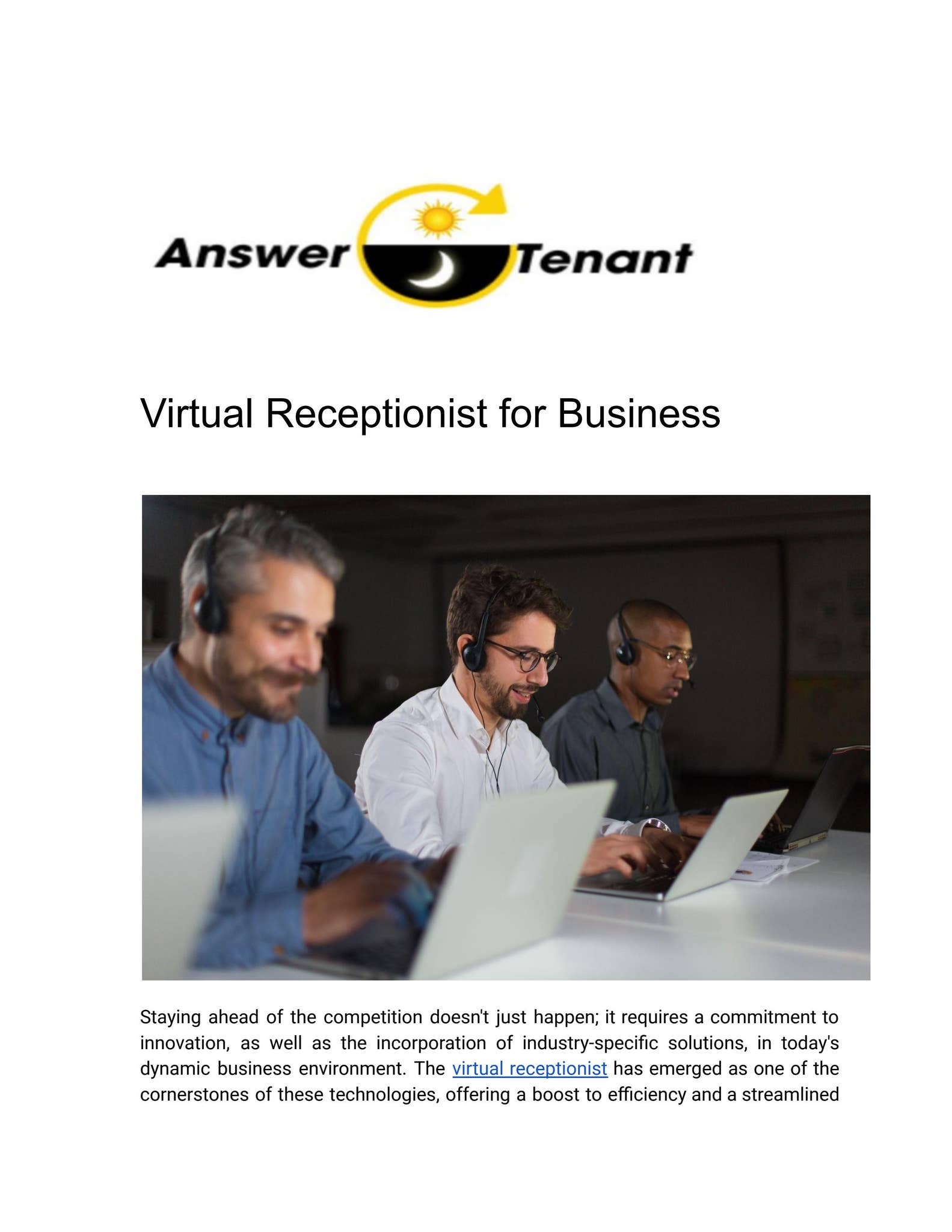 Virtual Receptionist for Business by Answer Tenant - Issuu