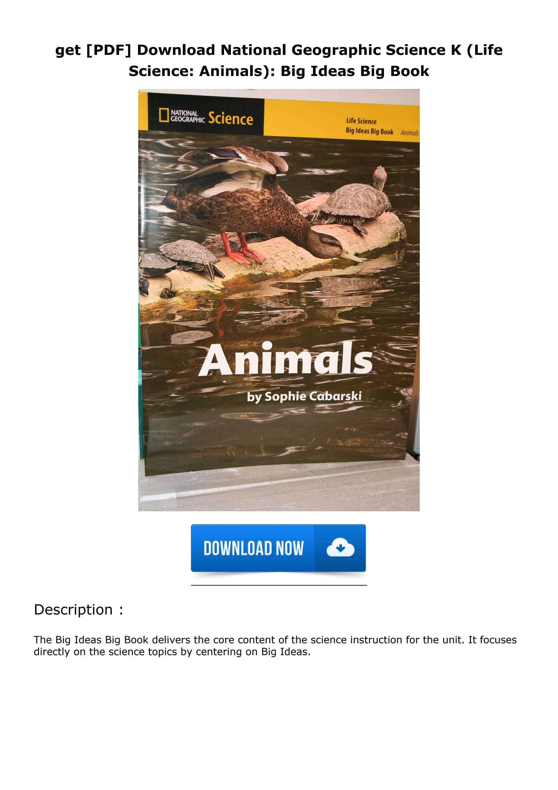 get [PDF] Download National Geographic Science K (Life Science Animals