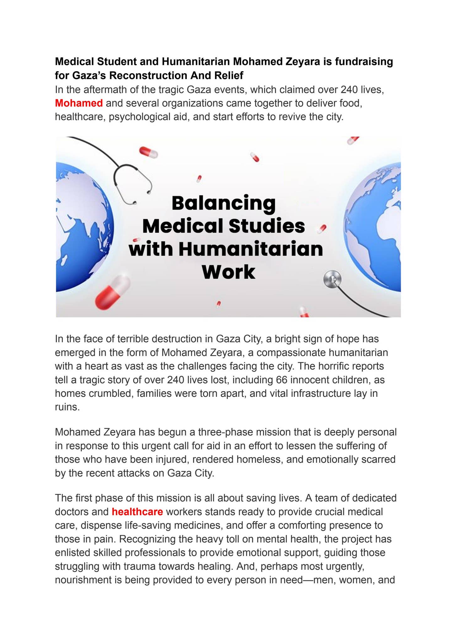 Medical Student Fundraiser for Gaza