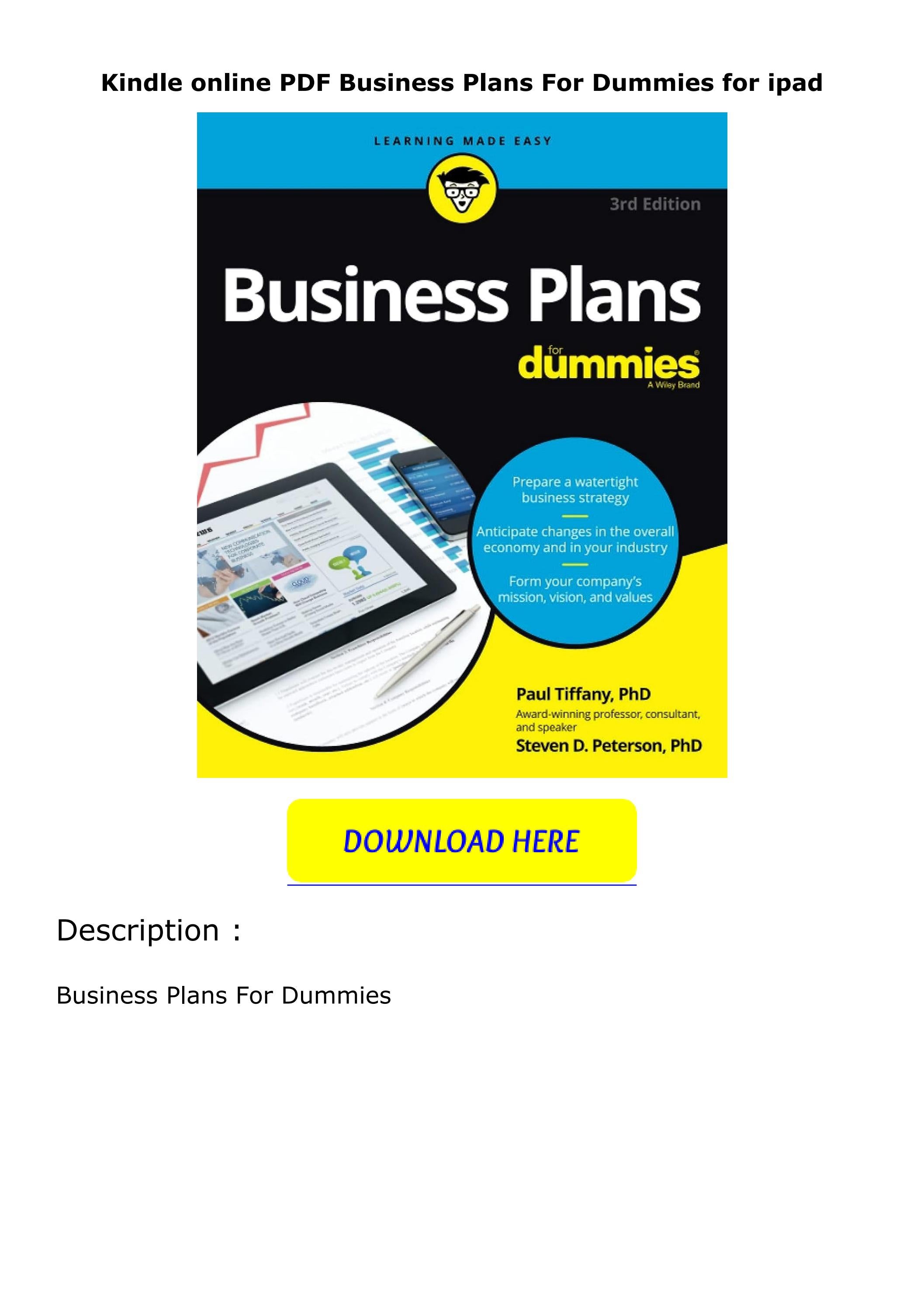 kindle-online-pdf-business-plans-for-dummies-for-ipad-by-araceliallen