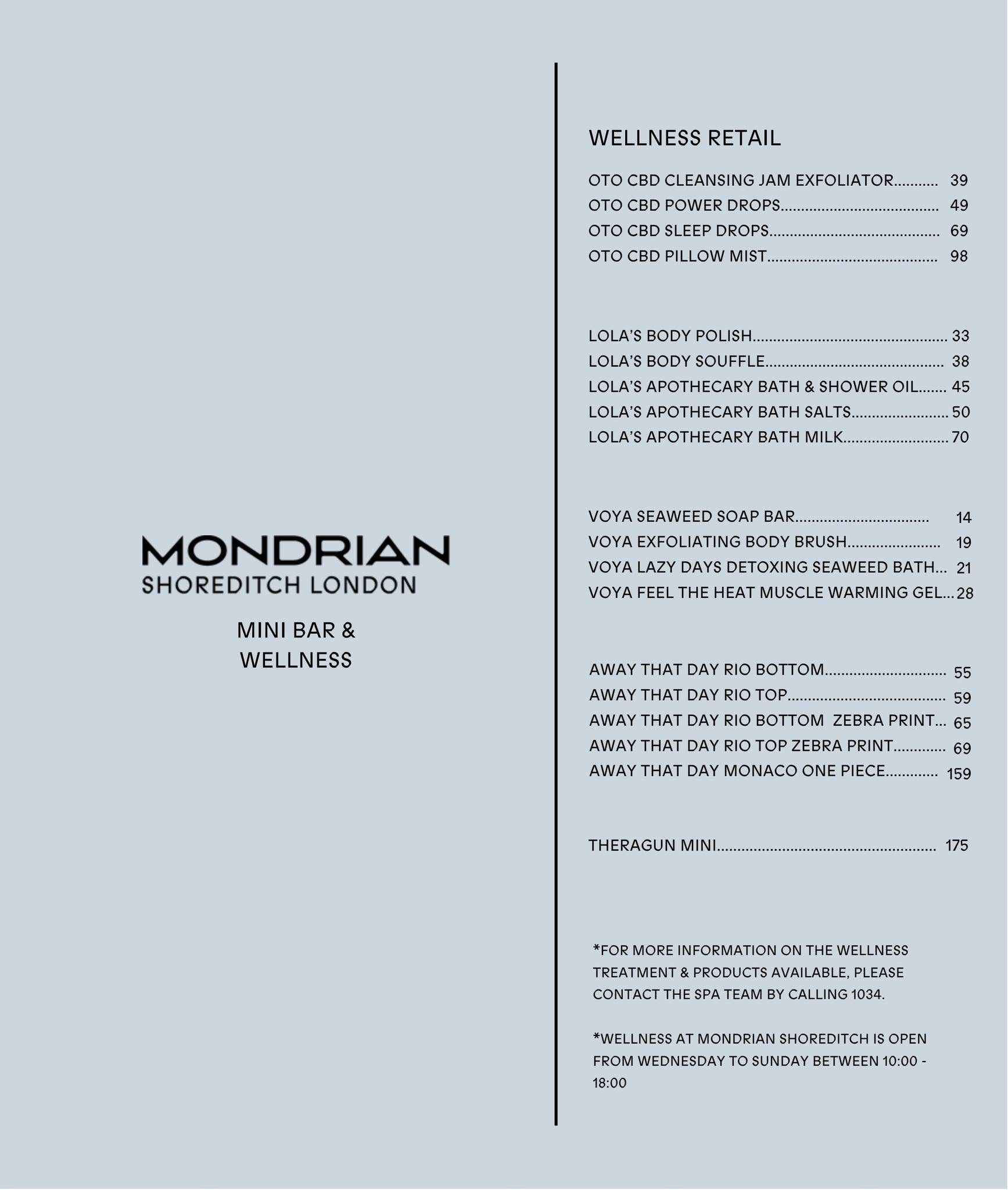 Mini Bar Menu by Ennismore - Issuu