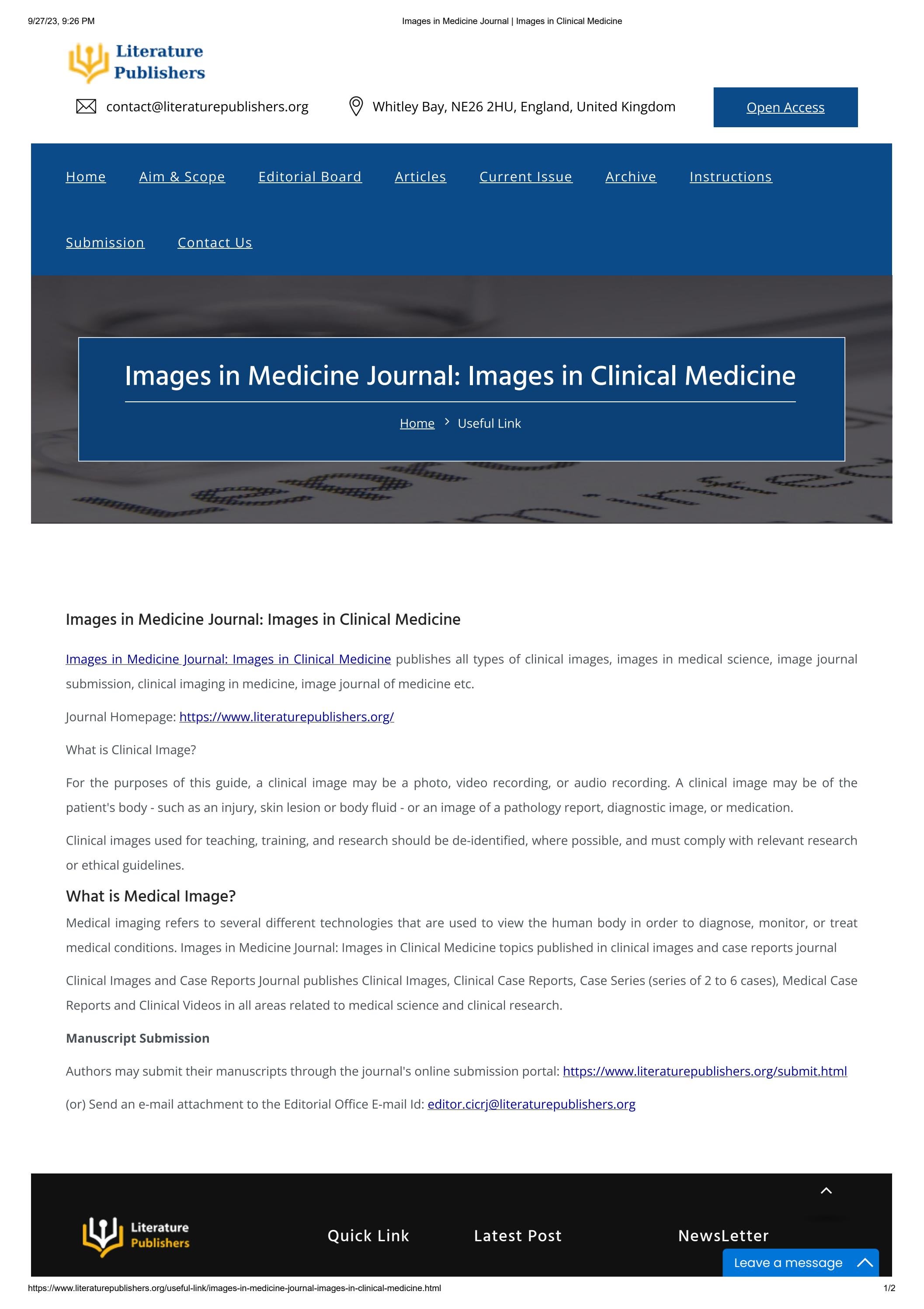 Images in Medicine Journal by Literature publishers2 - Issuu