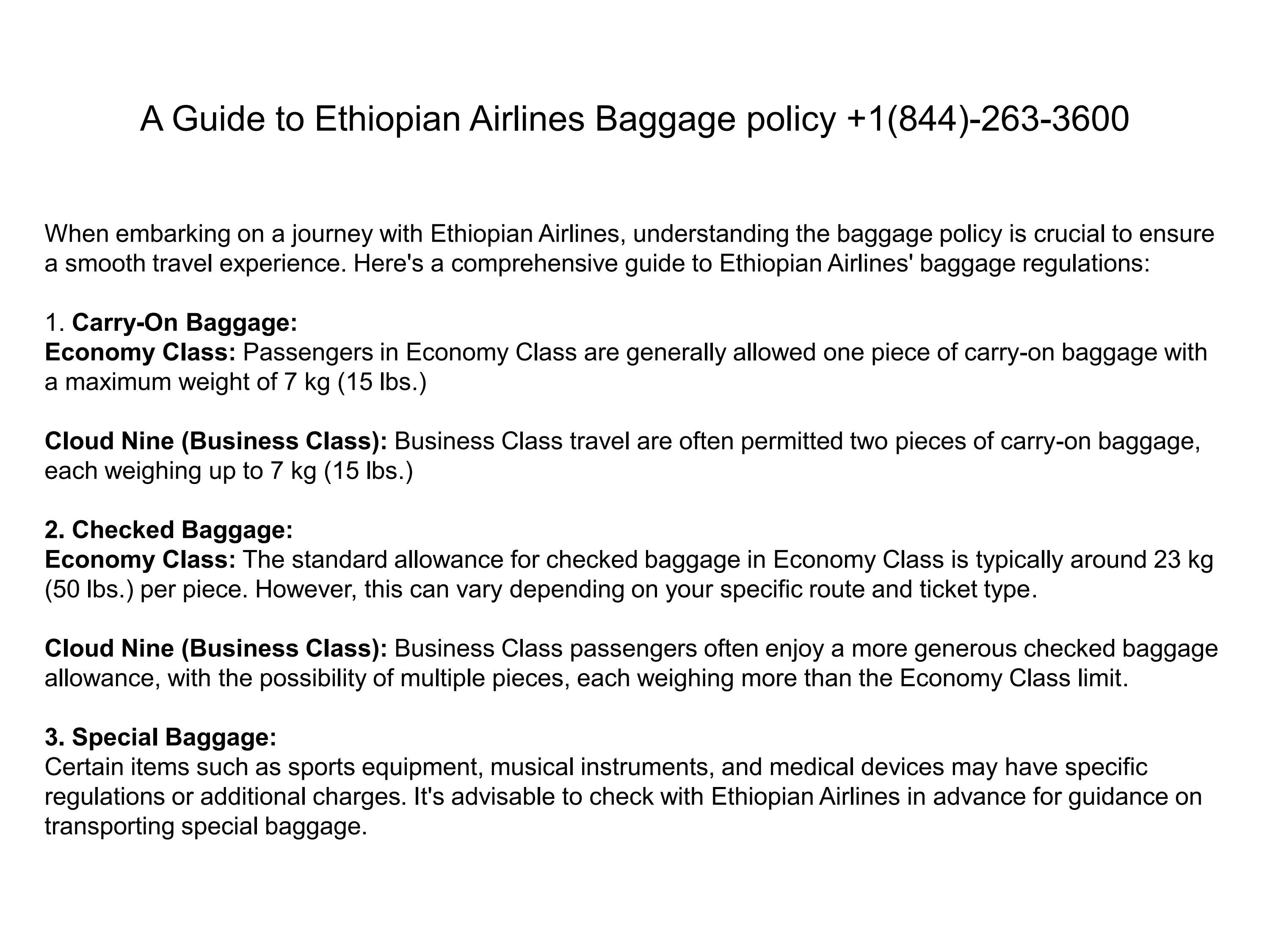 A Guide to Ethiopian Airlines Baggage policy +1(844)2633600 by
