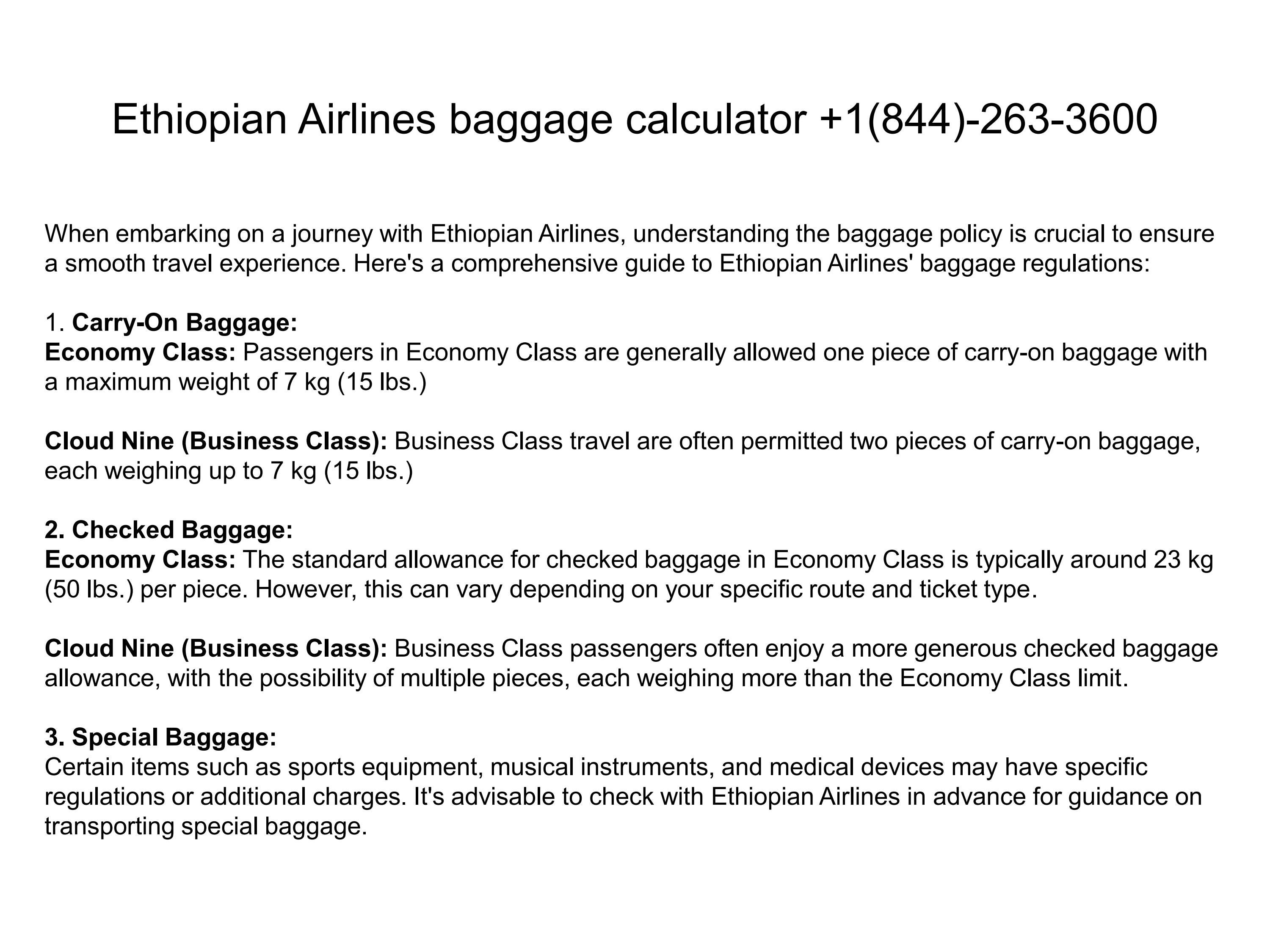 Ethiopian Airlines baggage calculator +1(844)2633600 by Ethiopian