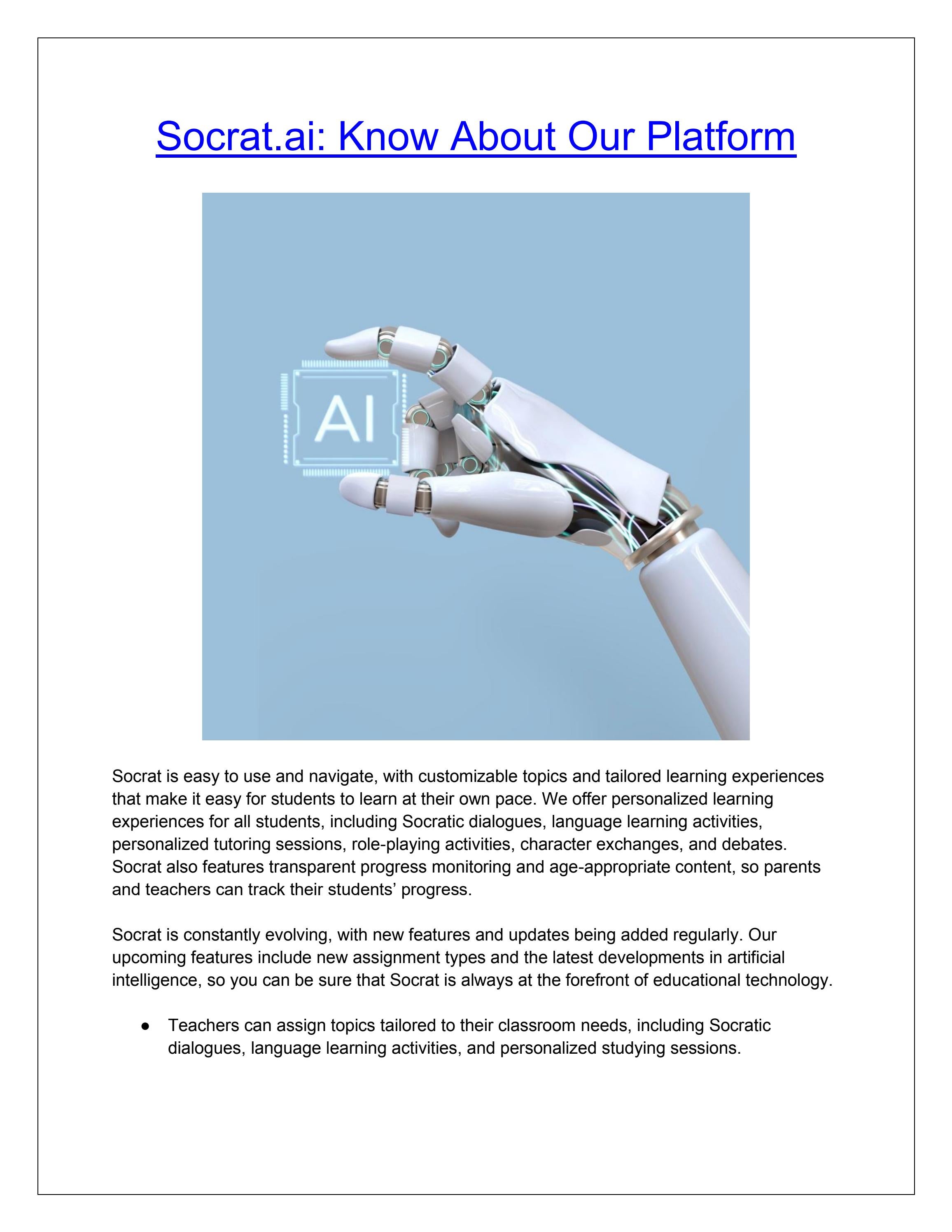 Socrat.ai: Know About Our Platform by Socrat.ai - Issuu