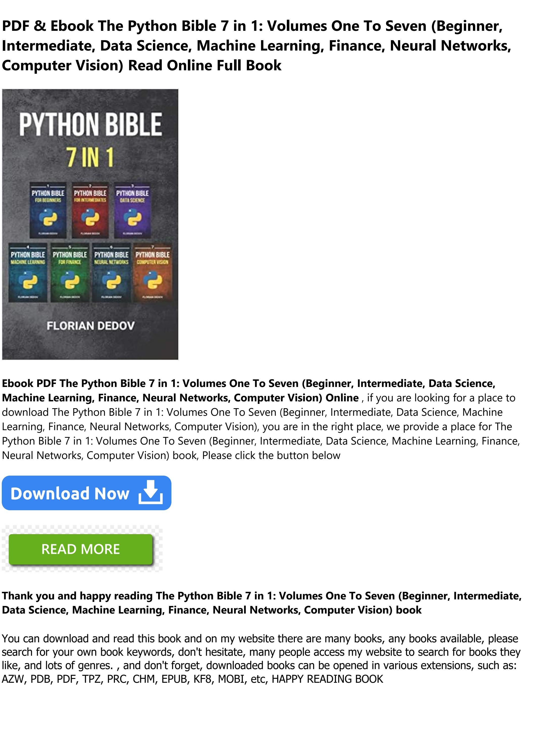 [PDF] The Python Bible 7 in 1 Volumes One To Seven (Beginner