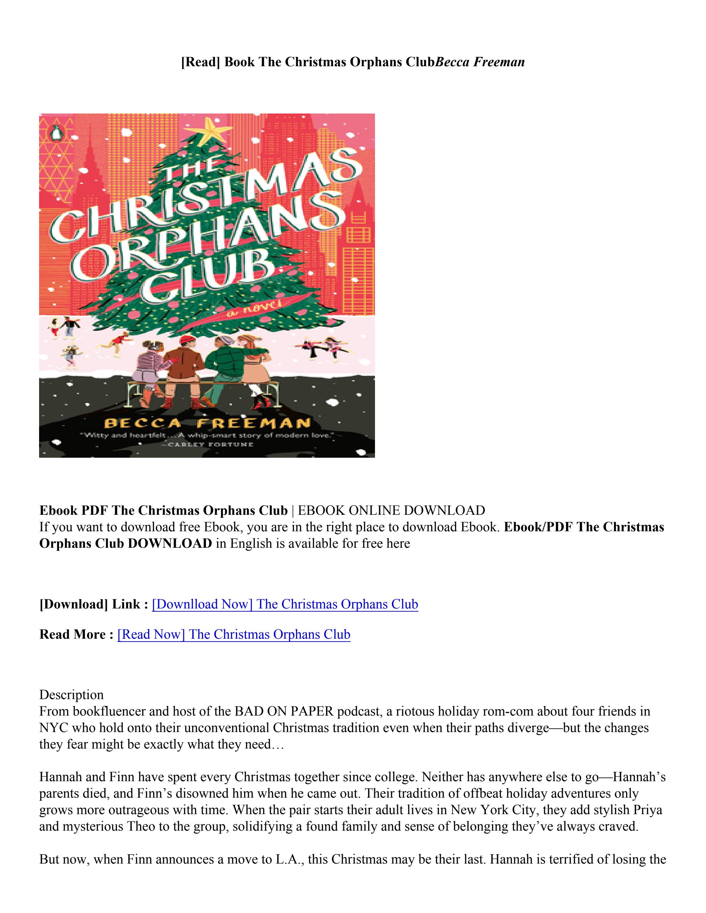 [PDF] Download The Christmas Orphans Club By Becca Freeman by