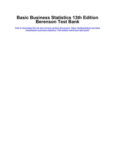 Download_basic business statistics 13th edition berenson test bank by ...
