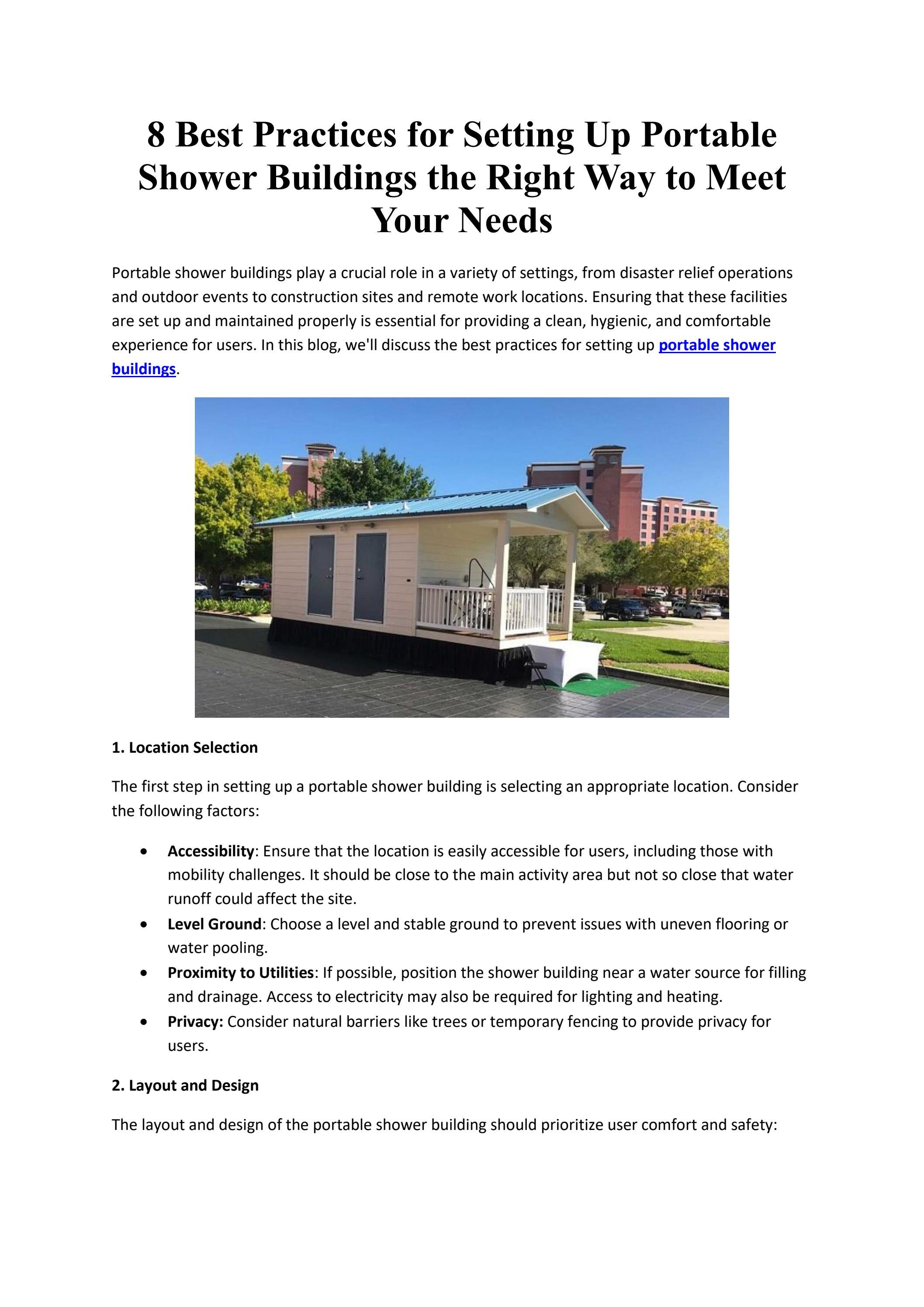 8 Best Practices For Setting Up Portable Shower Buildings The Right Way