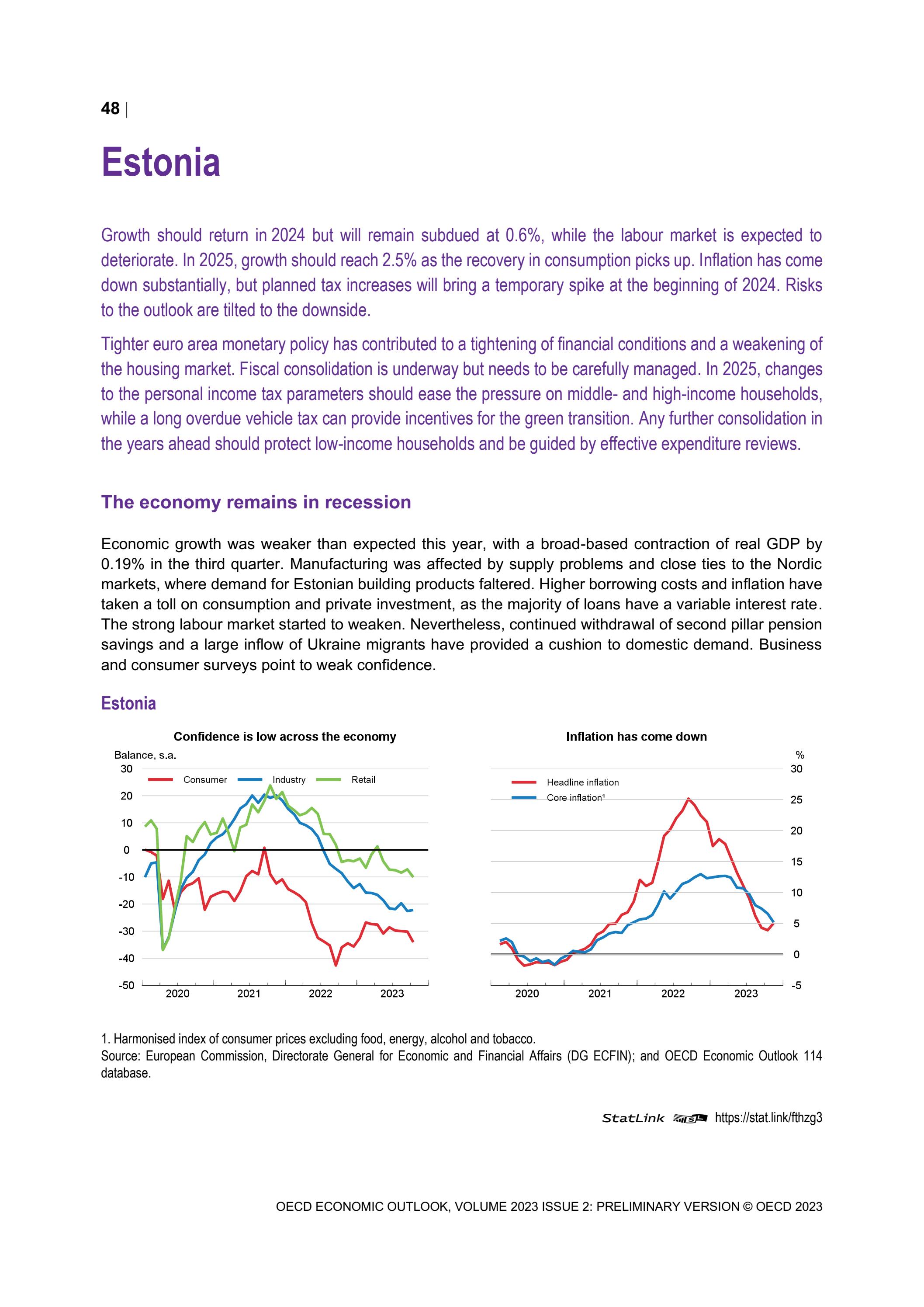 Estonia projection note OECD Economic Outlook November 2023 by OECD - Issuu