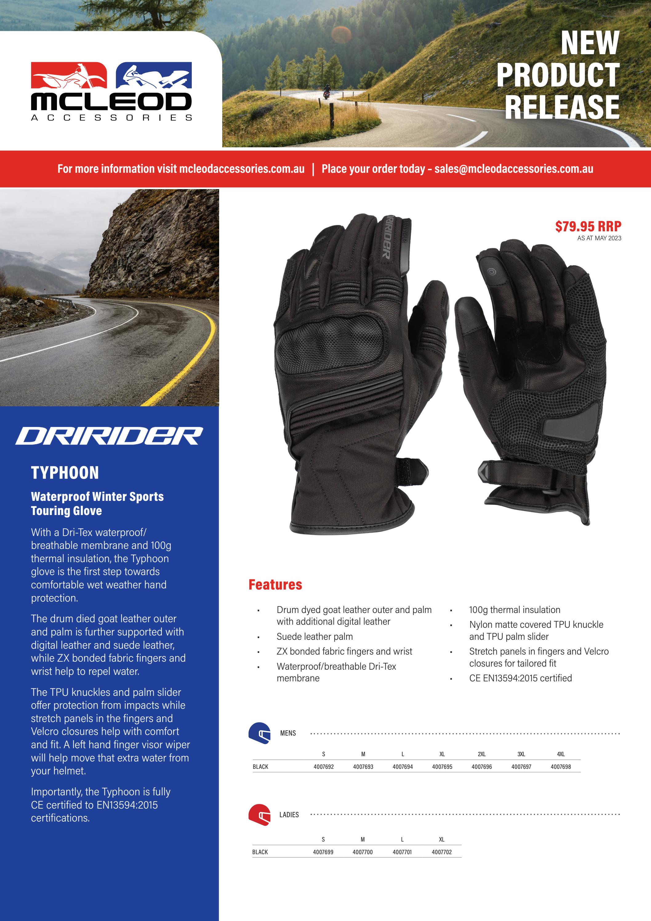 NPR Dririder Typhoon Glove by McLeod Accessories Issuu