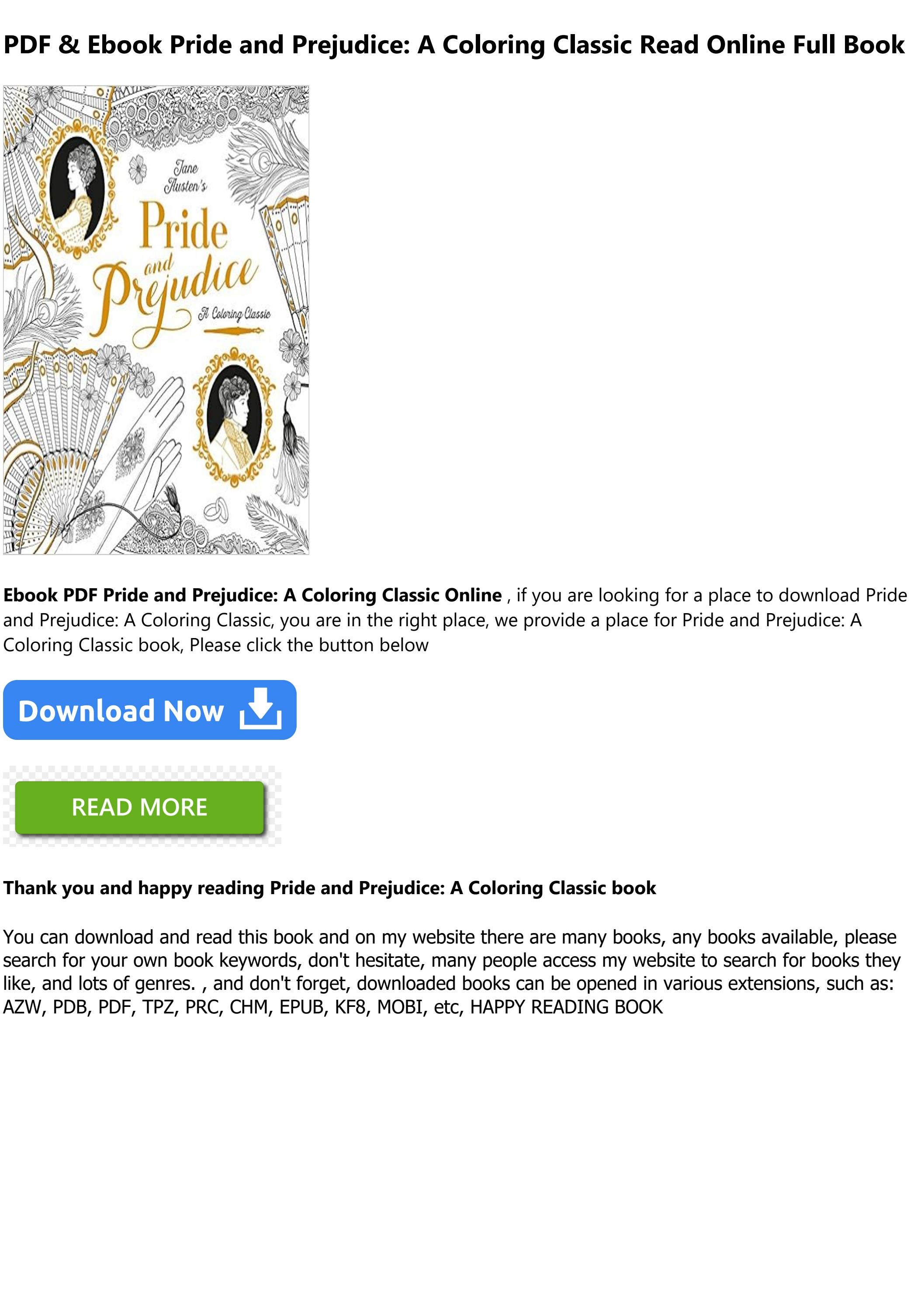 [PDF] Pride and Prejudice: A Coloring Classic Full PDF by ...