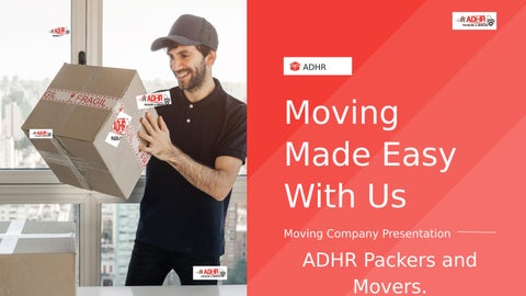 Cover of "ADHR Packers and Movers"