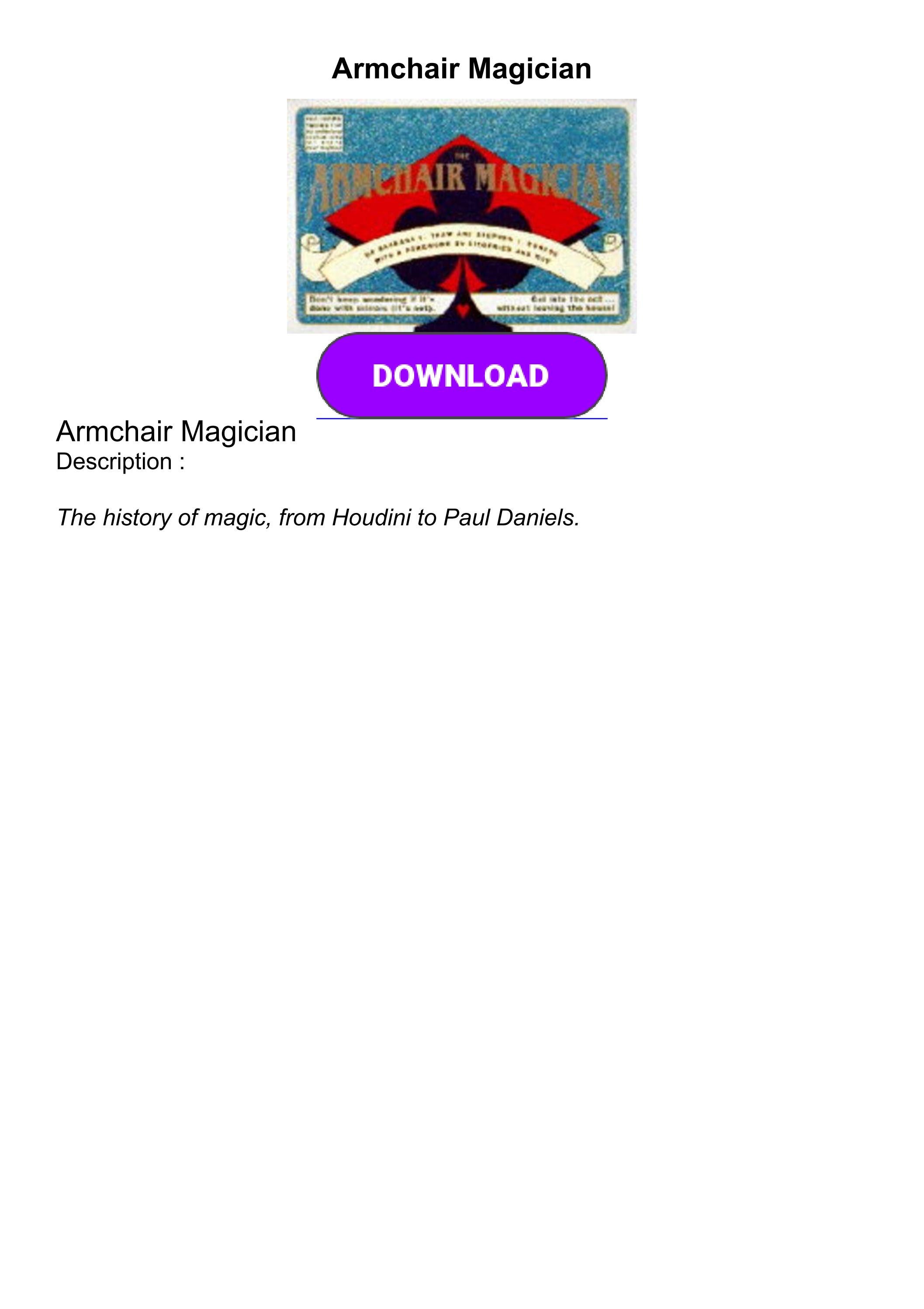 [EBOOK]⚡ Armchair Magician by vettelleaso Issuu