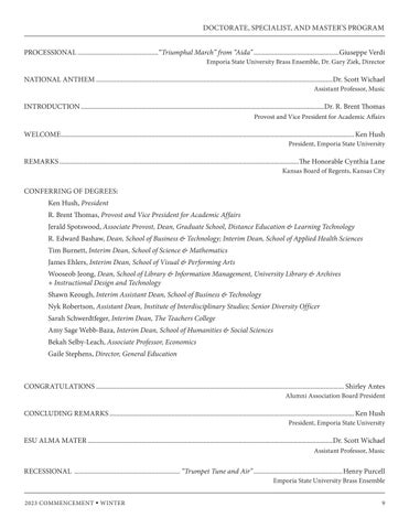 Emporia State University - 冬季 2023 Commencement 第 9 页