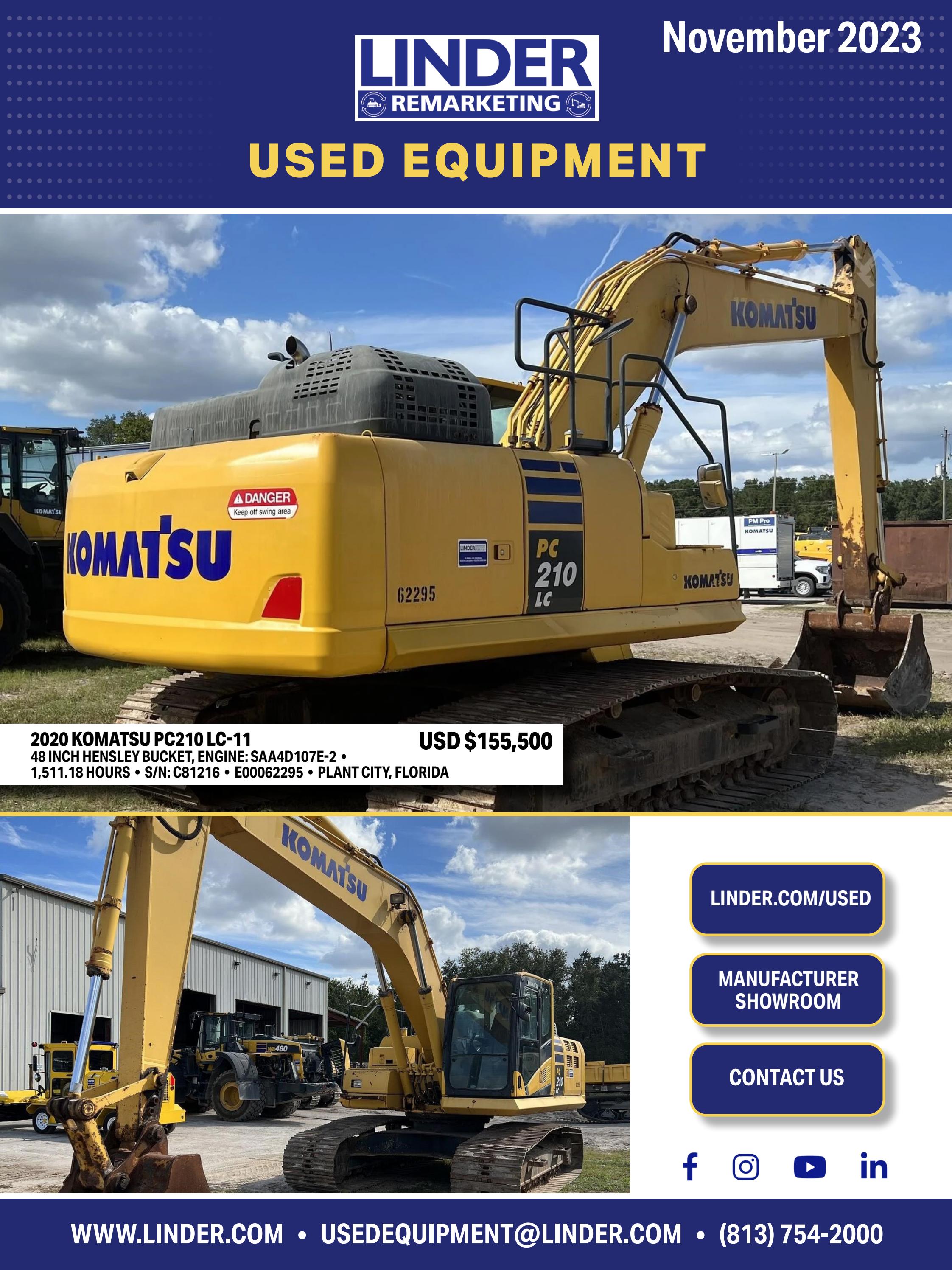 Linder Used Equipment November 2023 by Construction Publications, Inc