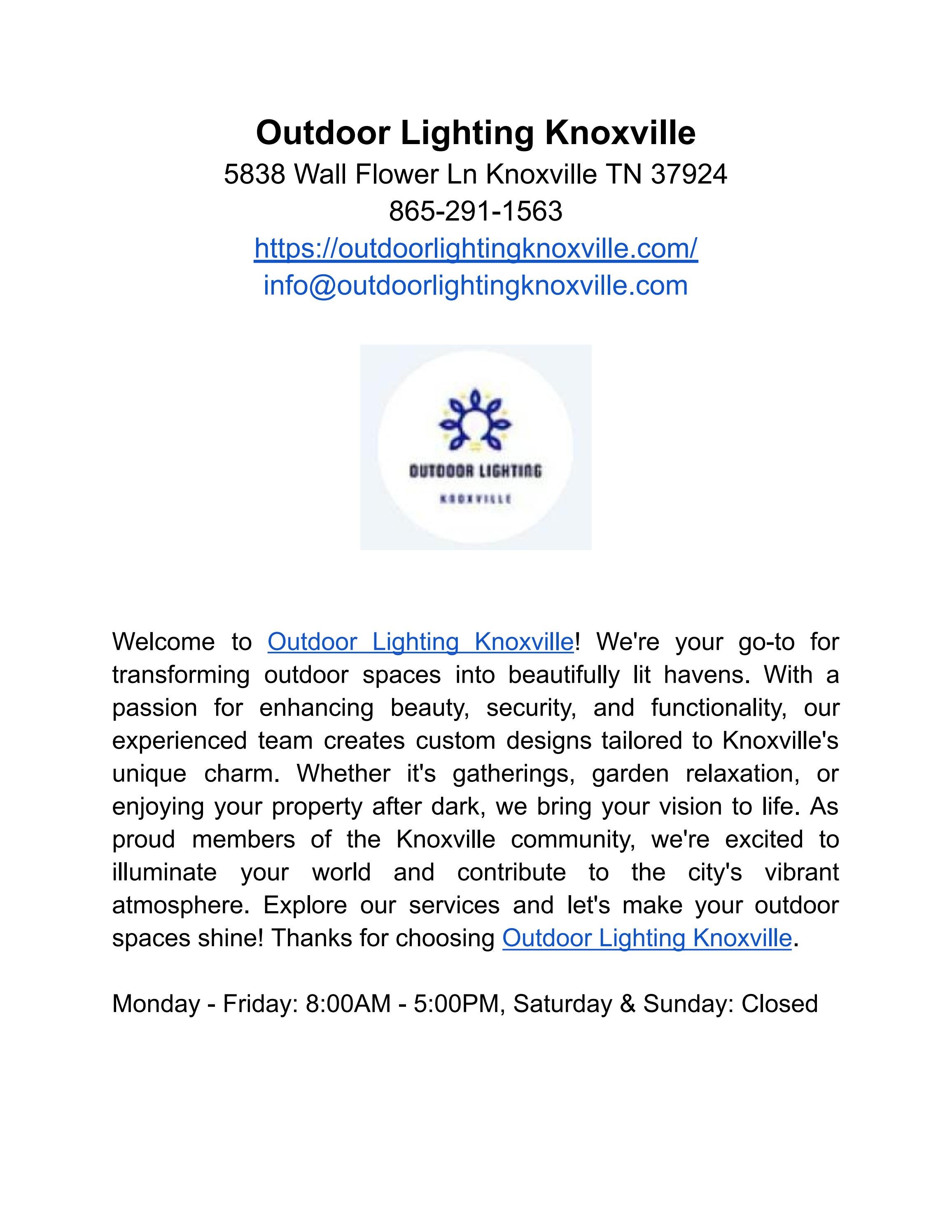 Outdoor Lighting Knoxville by outdoorlightknoxville Issuu