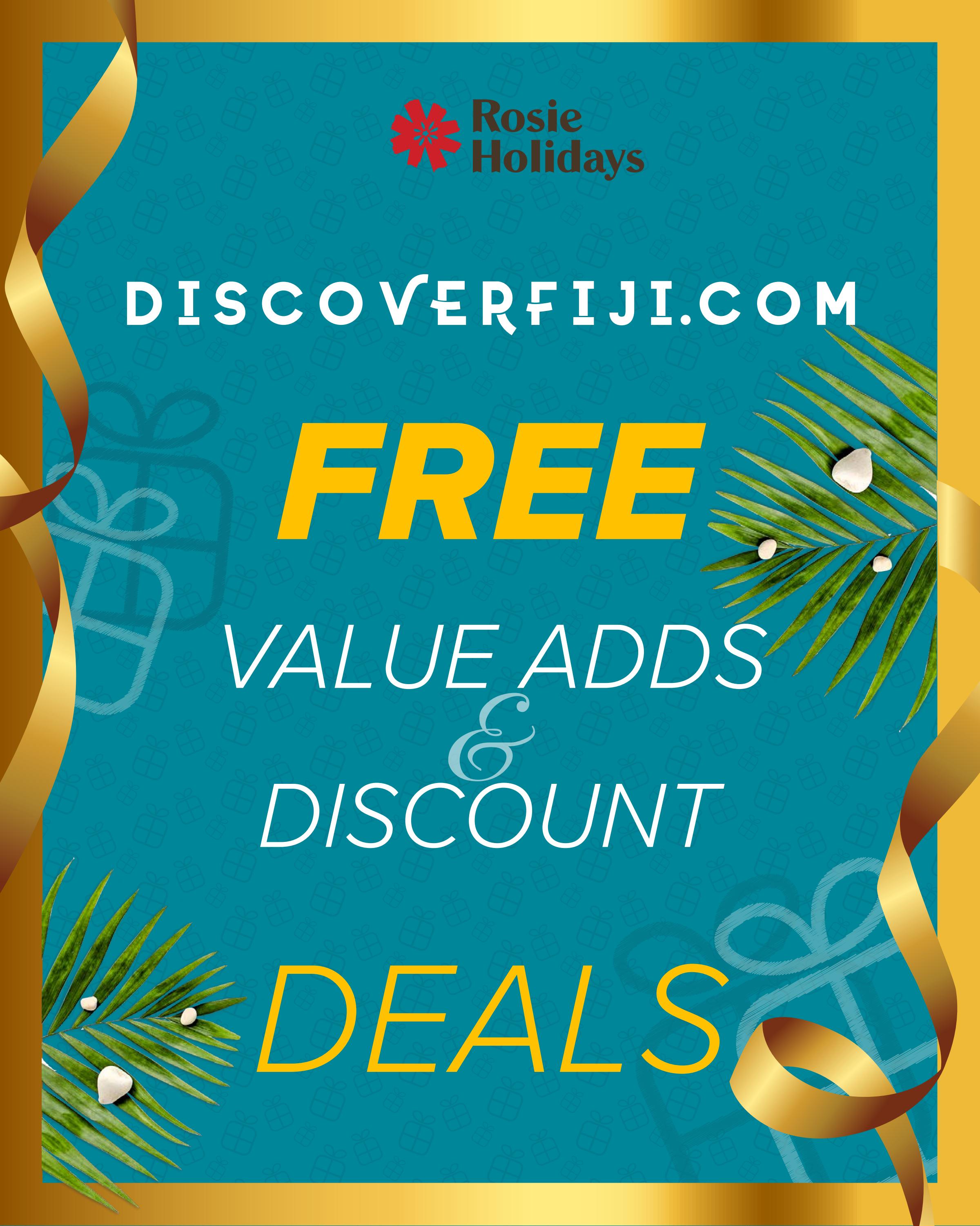 Discover Fiji FREE Value Adds & Discount Deals by