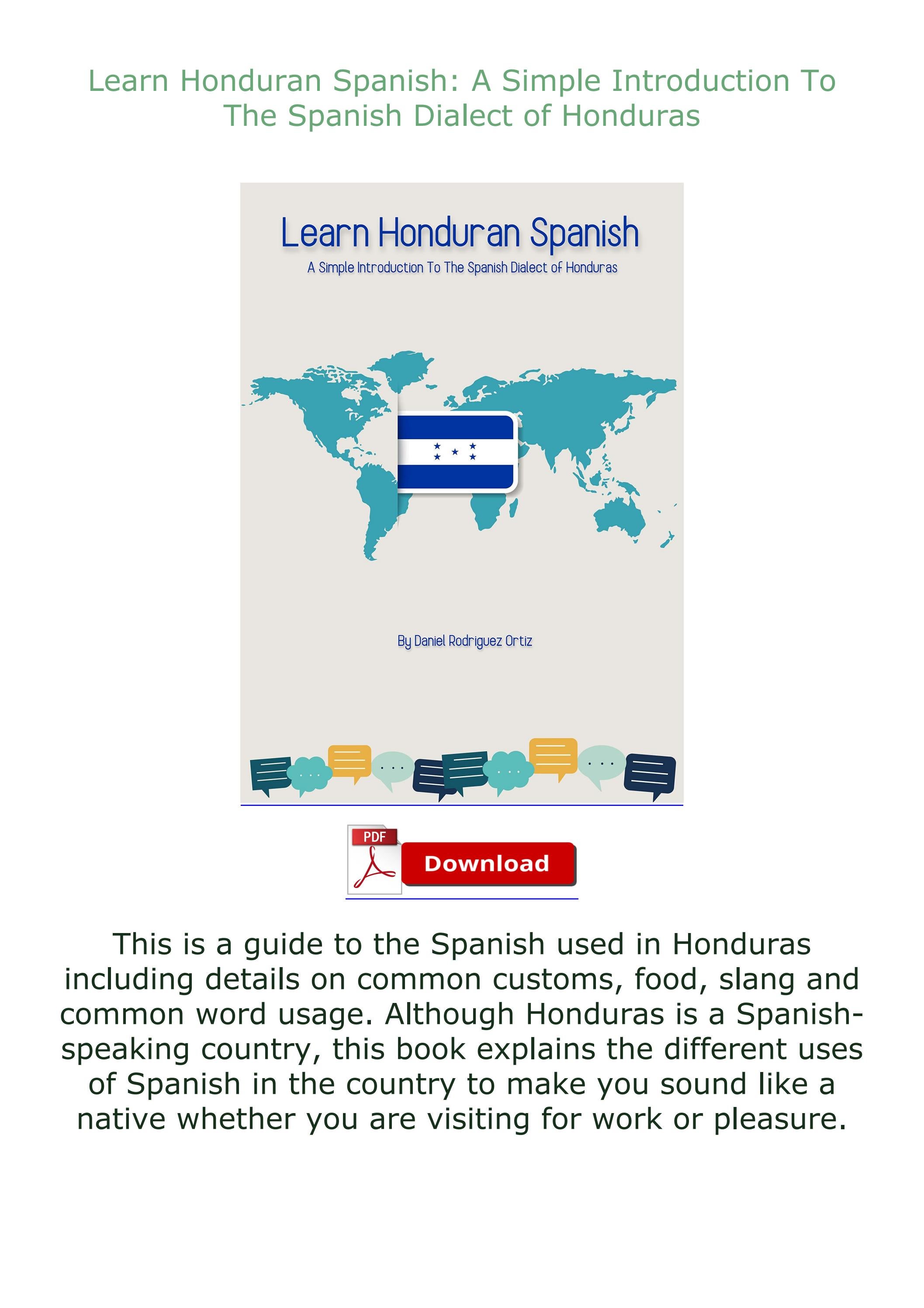 [⚡PDF⚡] Learn Honduran Spanish A Simple Introduction To The Spanish