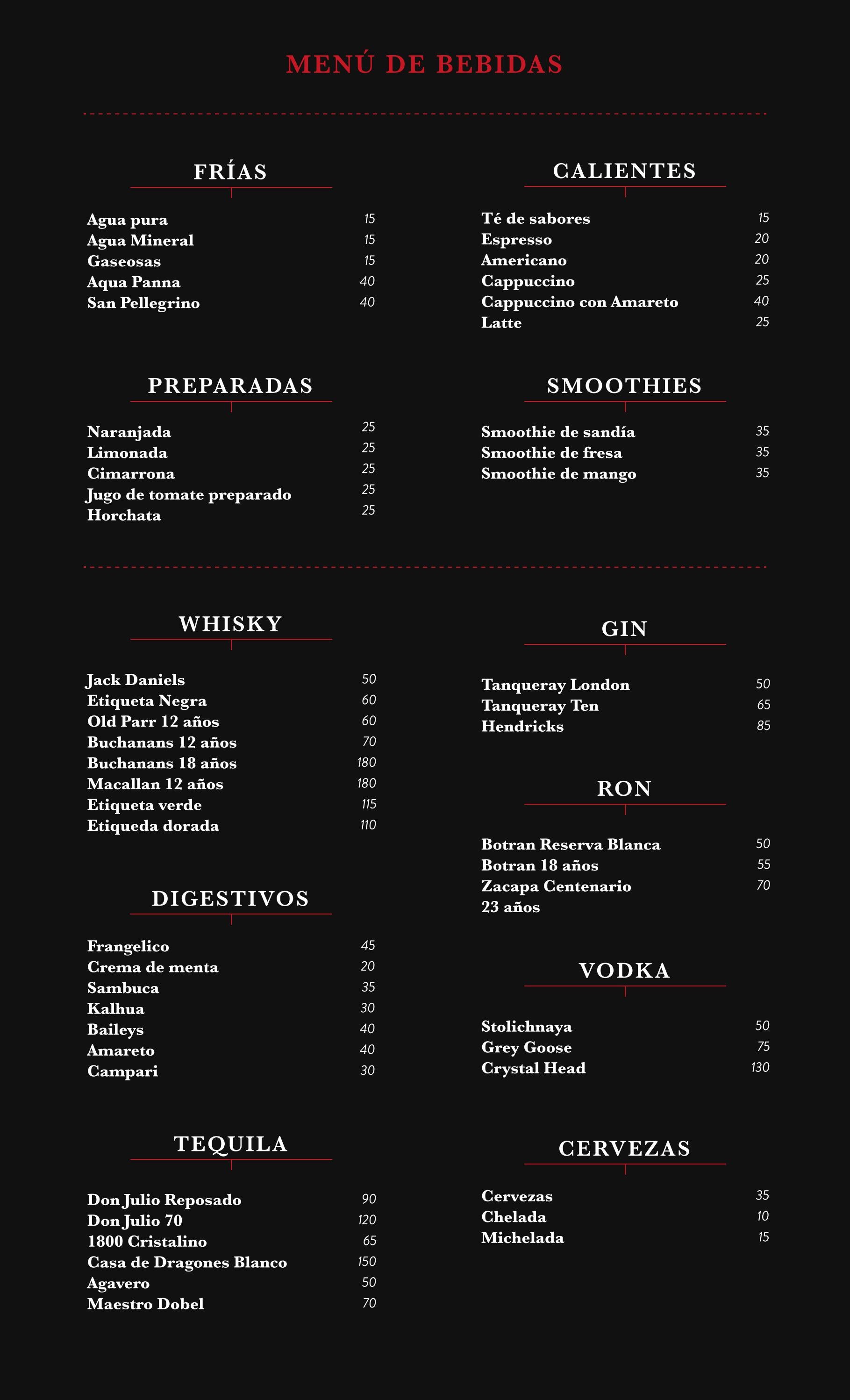 STEIK MENÚ BEBIDAS by steikgt - Issuu