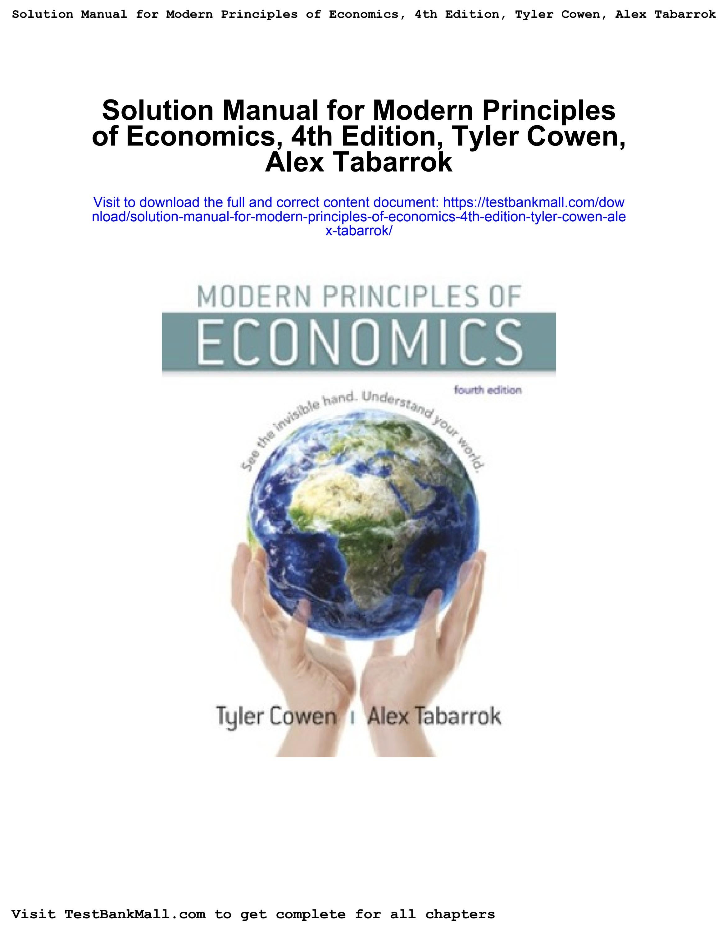 Solution manual for modern principles of economics 4th edition tyler ...