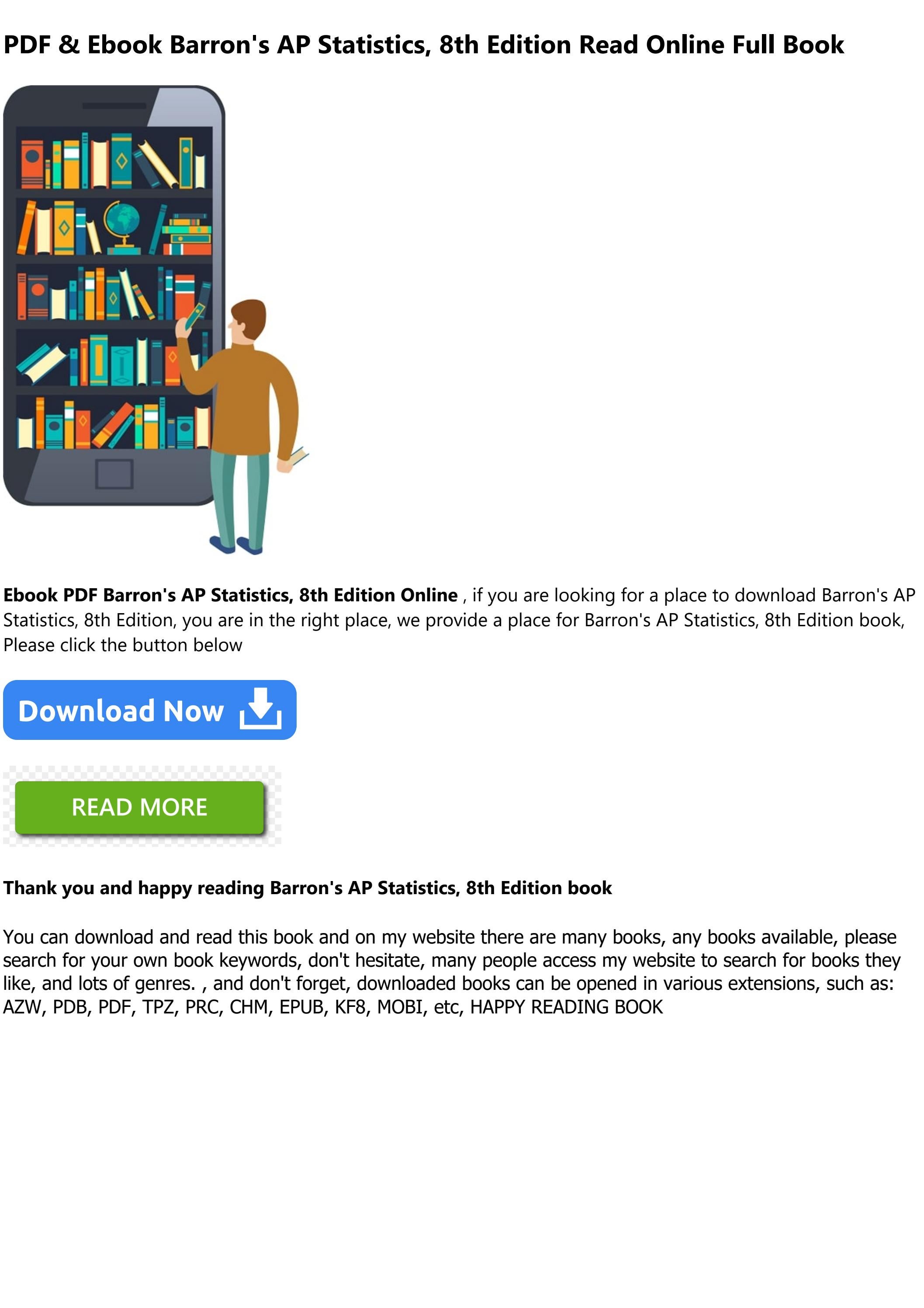 Download !PDF Barron's AP Statistics, 8th Edition by