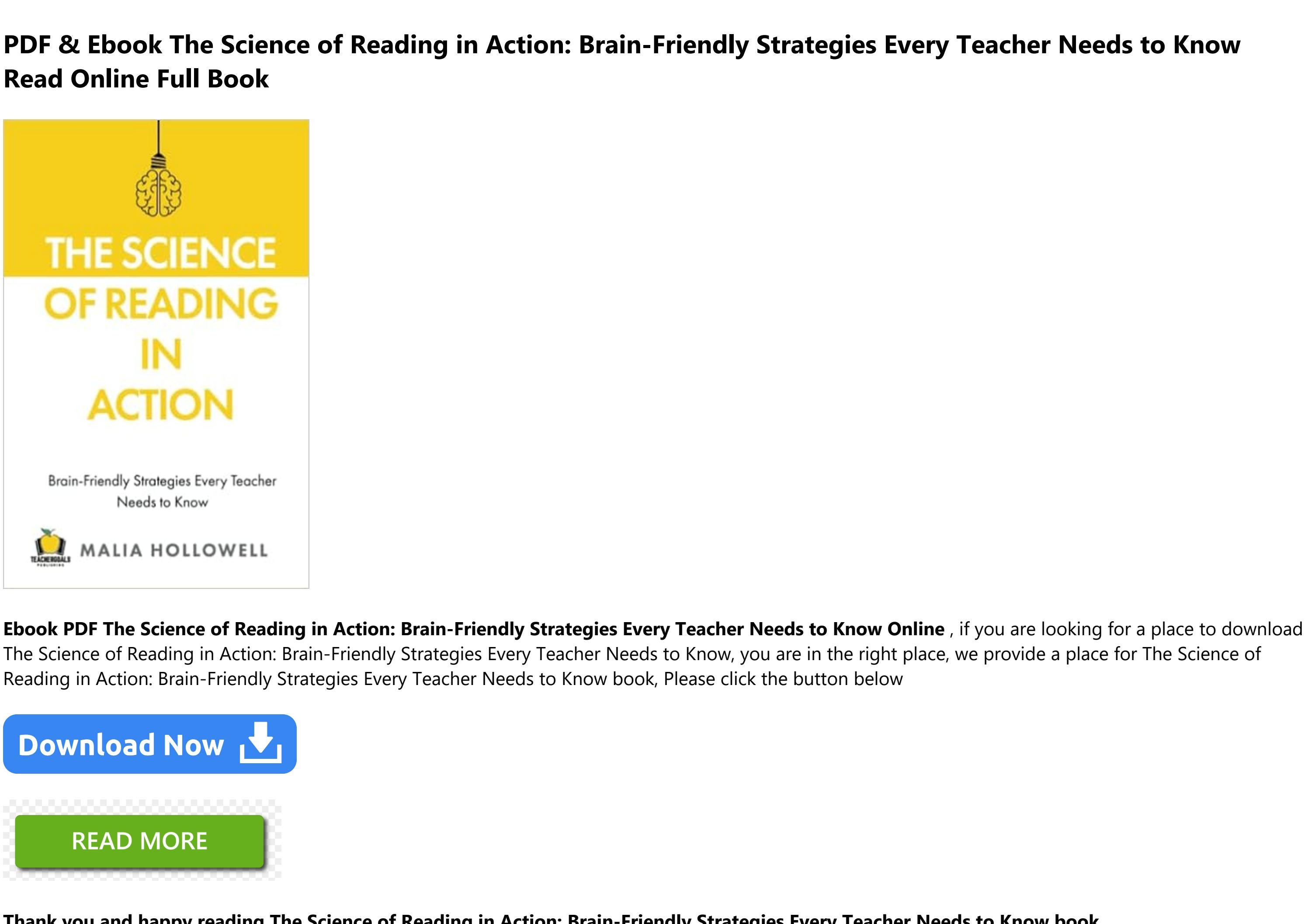 ^DOWNLOAD E.B.O.O.K. The Science of Reading in Action BrainFriendly