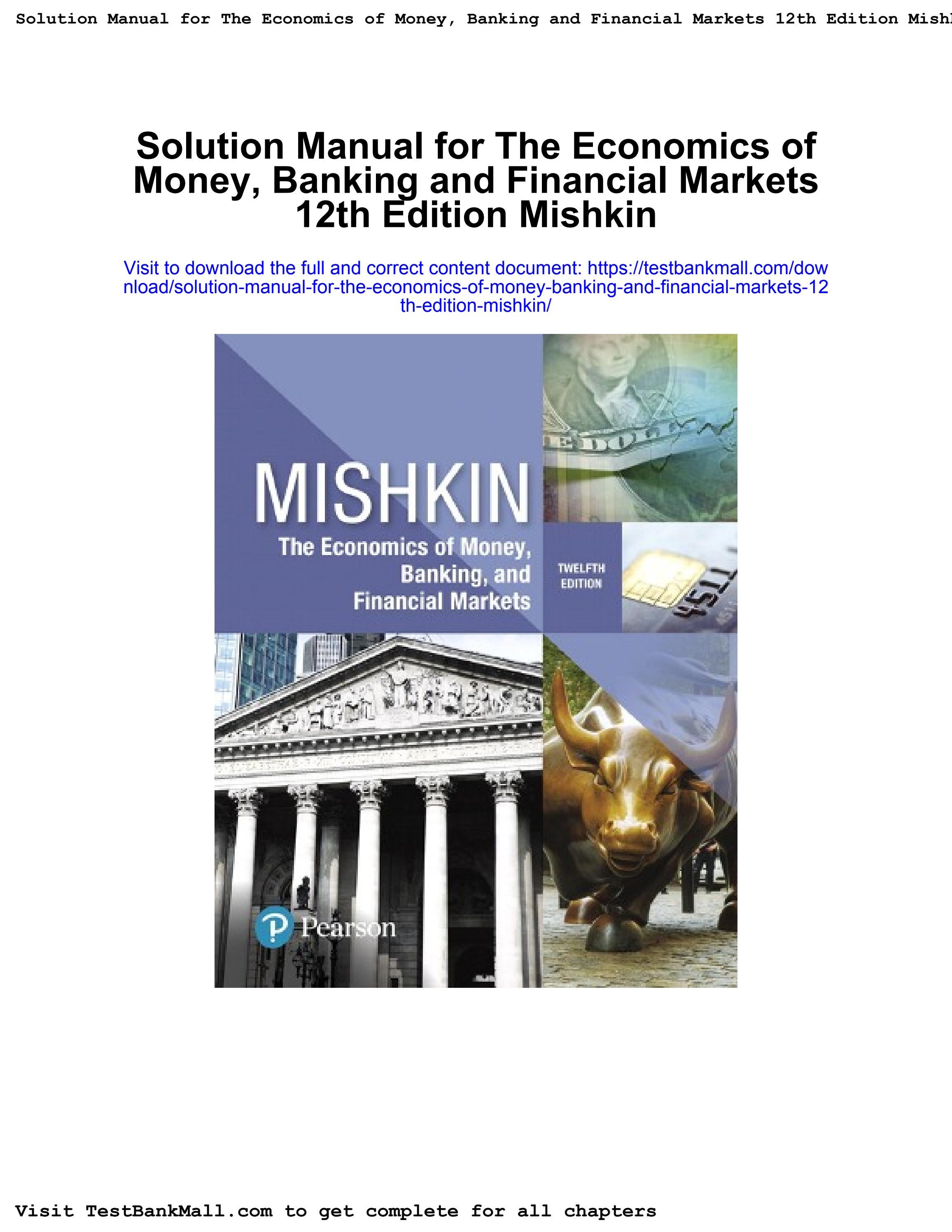 Solution manual for the economics of money banking and financial markets 12th edition mishkin by