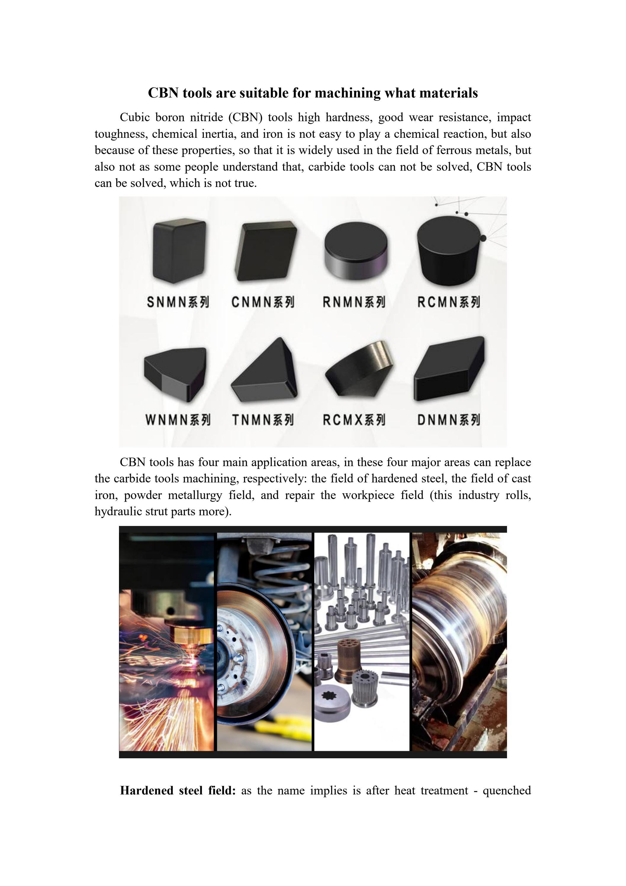 Cbn Tools CBN tools are suitable for machining what materials by LORY~ - Issuu