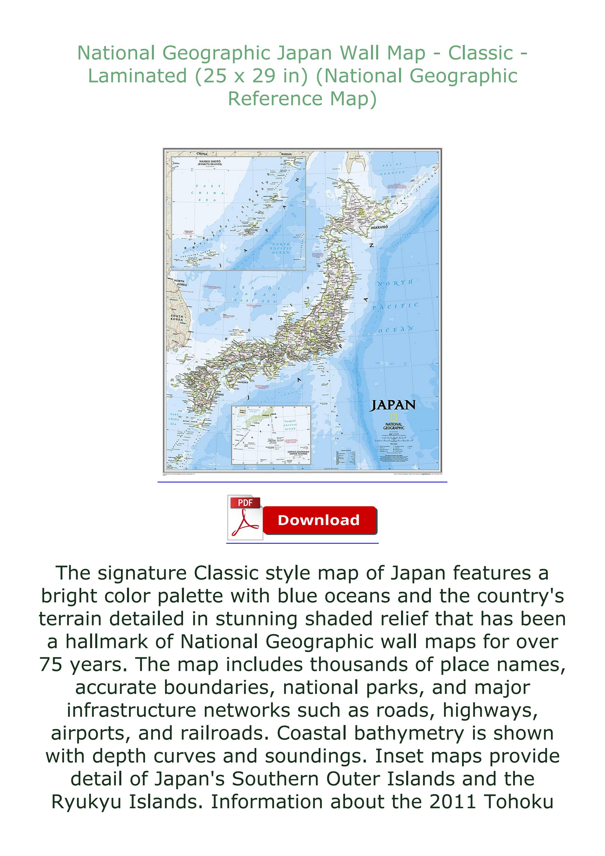 [⚡EBOOK] ⚡READ National Geographic Japan Wall Map Classic Laminated