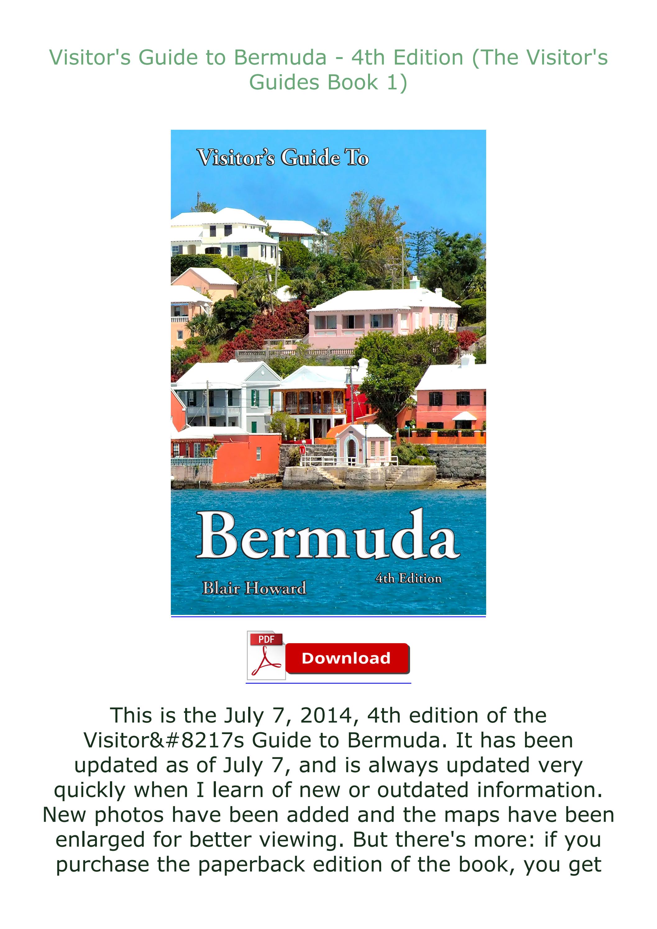 {⚡READ⚡} Visitor's Guide to Bermuda 4th Edition (The Visitor's Guides