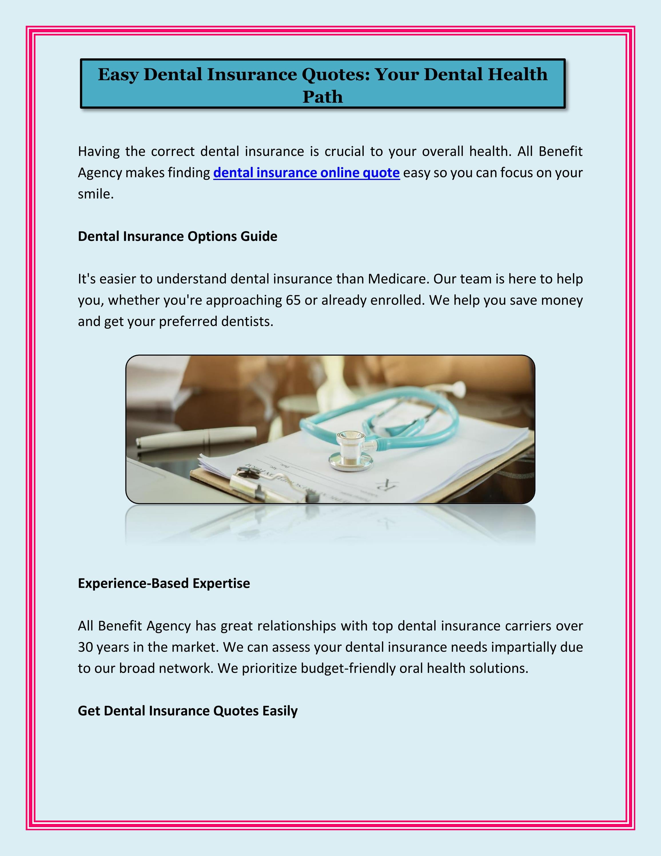 Easy Dental Insurance Quotes Your Dental Health Path by allbenefit Issuu