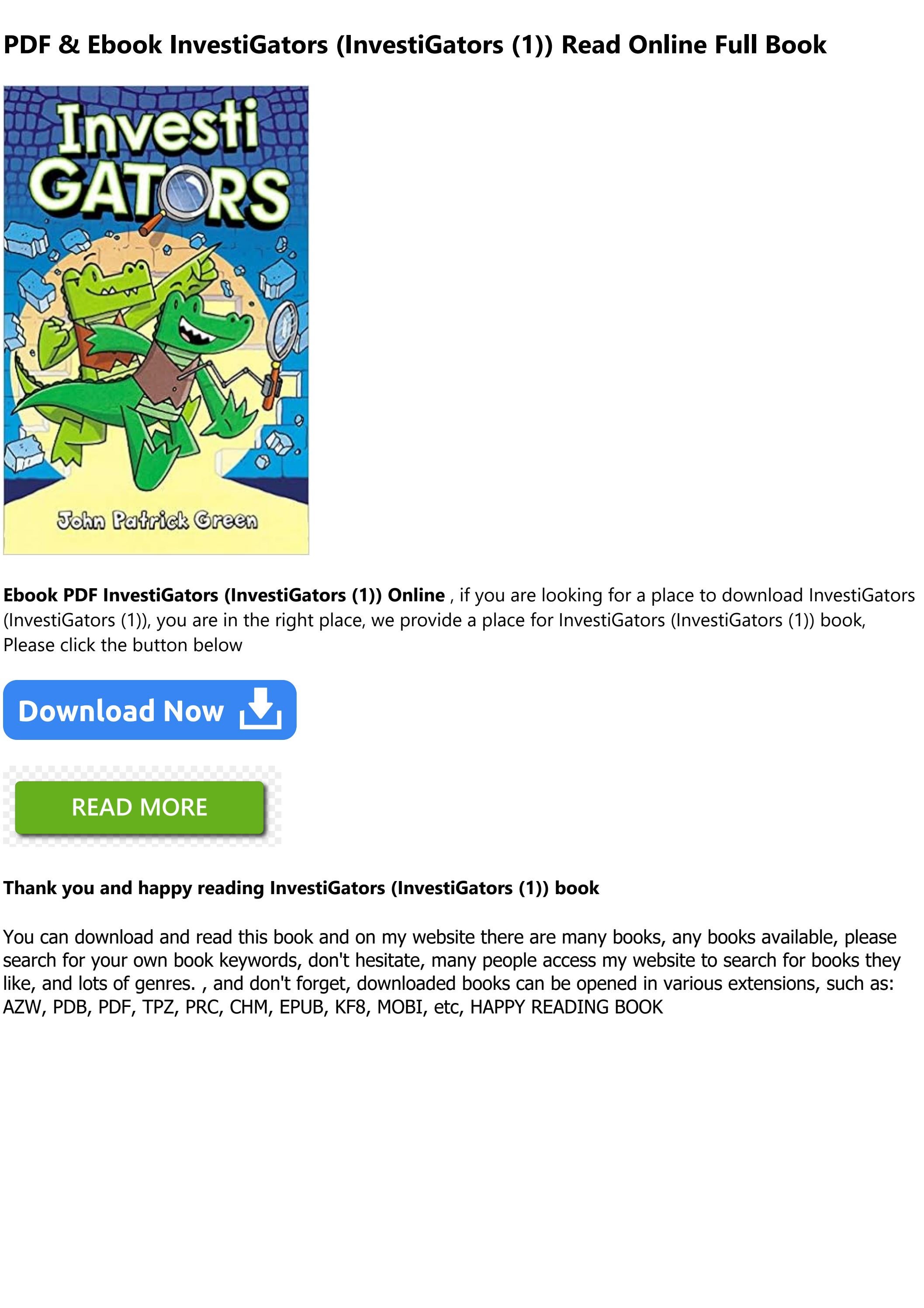 [Ebook] Reading InvestiGators (InvestiGators (1)) Pre Order by