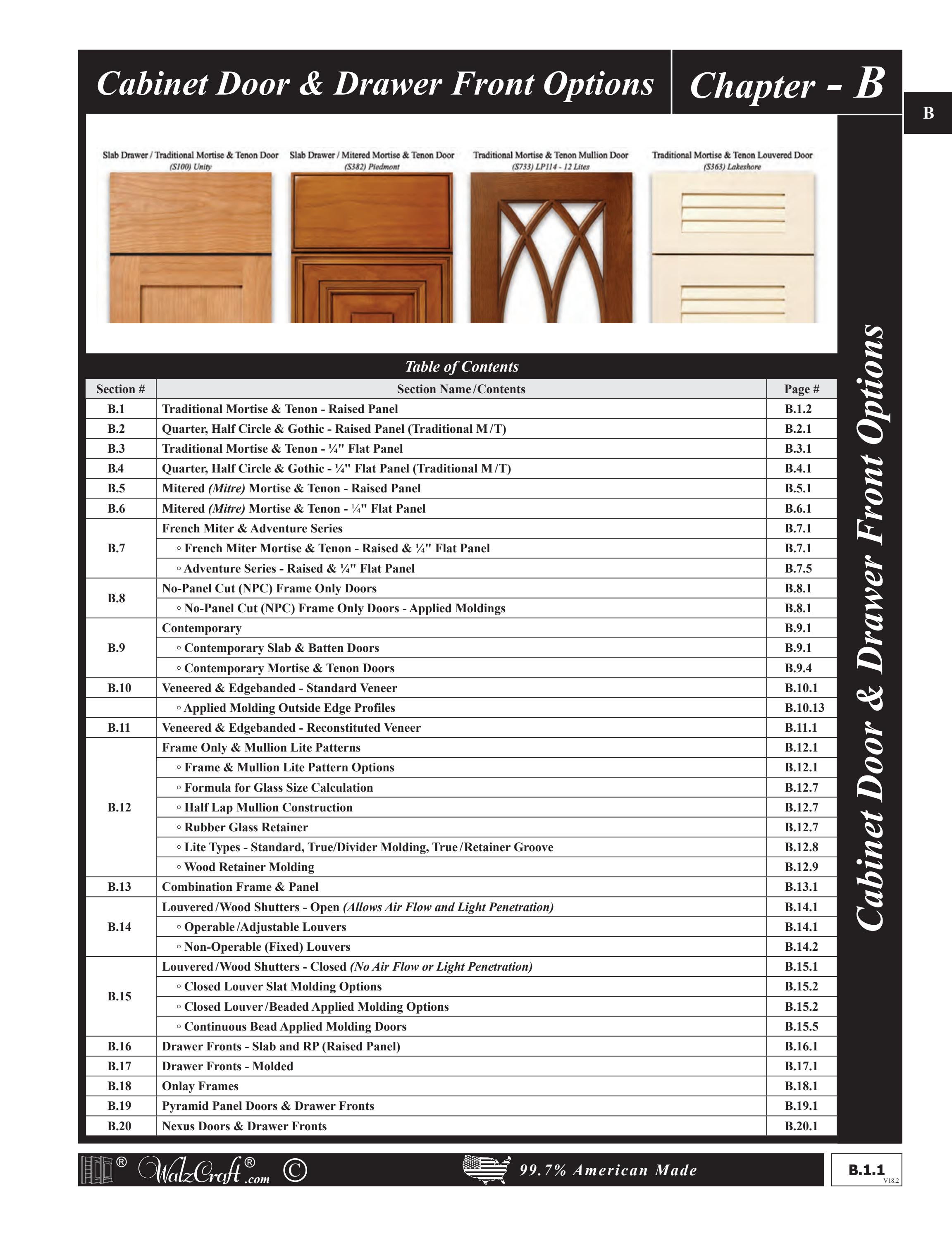 Chapter B Door & Drawer Front Options by WalzCraft Issuu