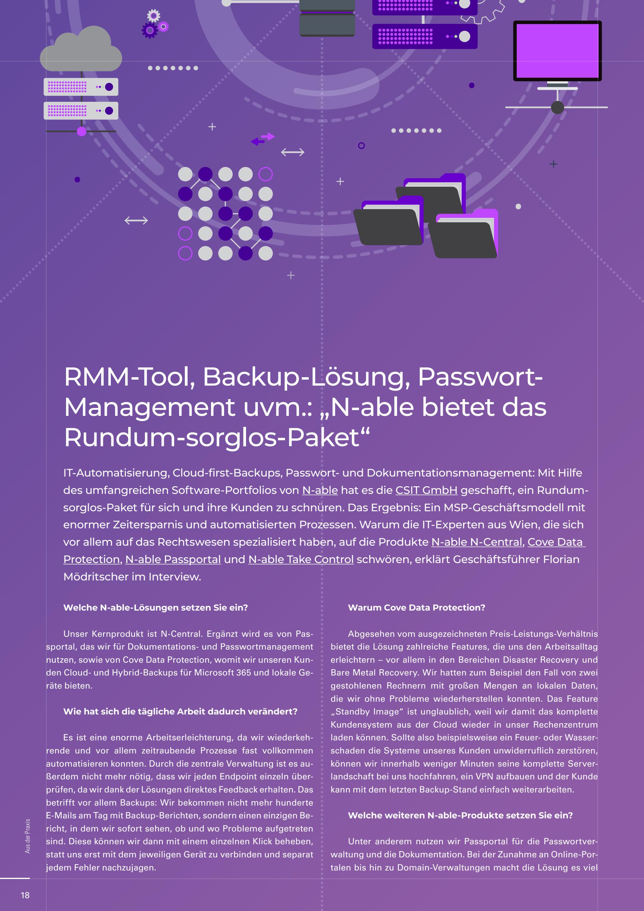 RMM-Tool, Backup-Lösung, Passwort-Management uvm.: „N-able bietet das ...