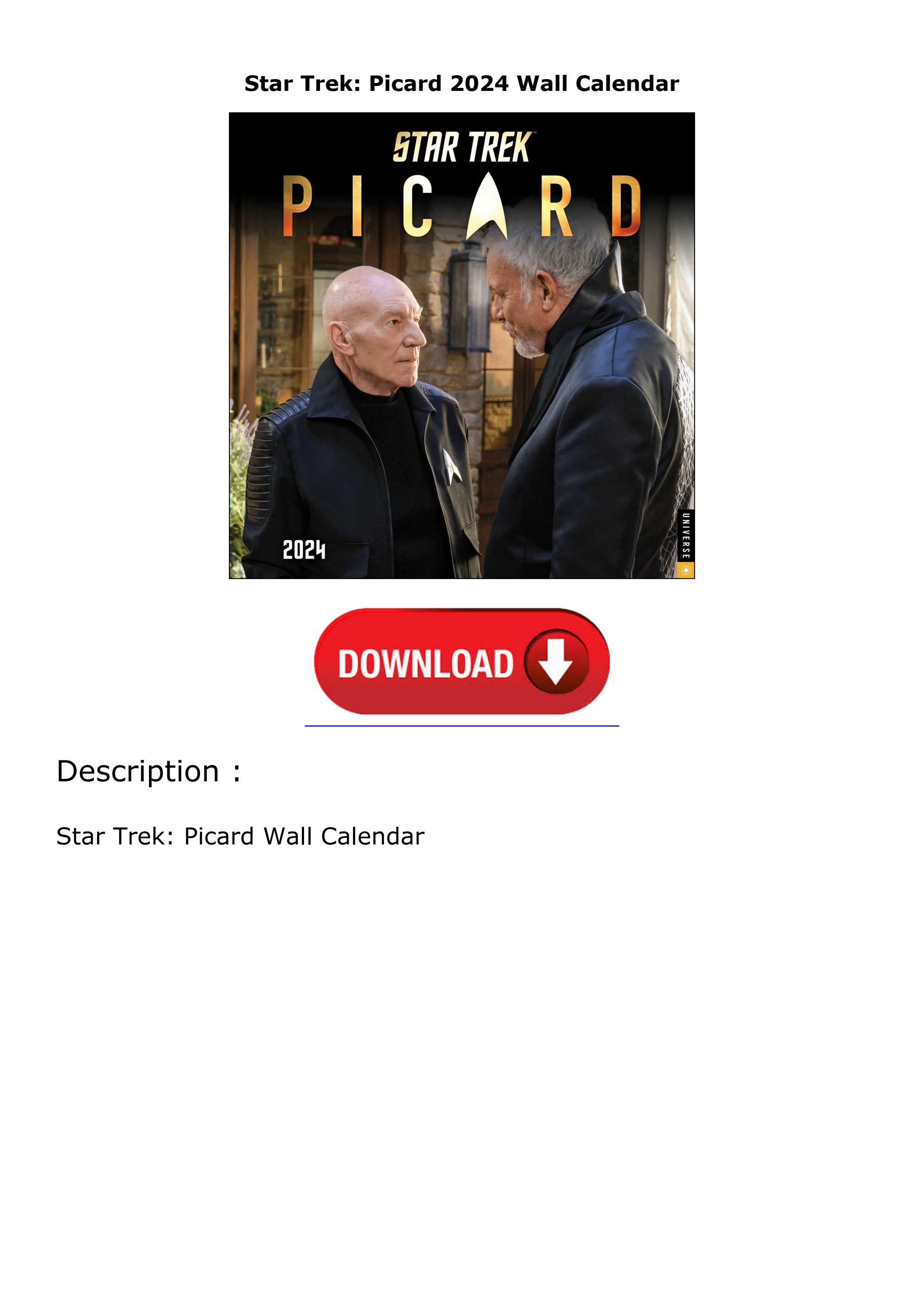 [PDF] READ⚡ Star Trek Picard 2024 Wall Calendar by jaidenopeegreene