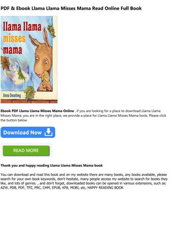 Free Download Llama Llama Misses Mama Full PDF by ...