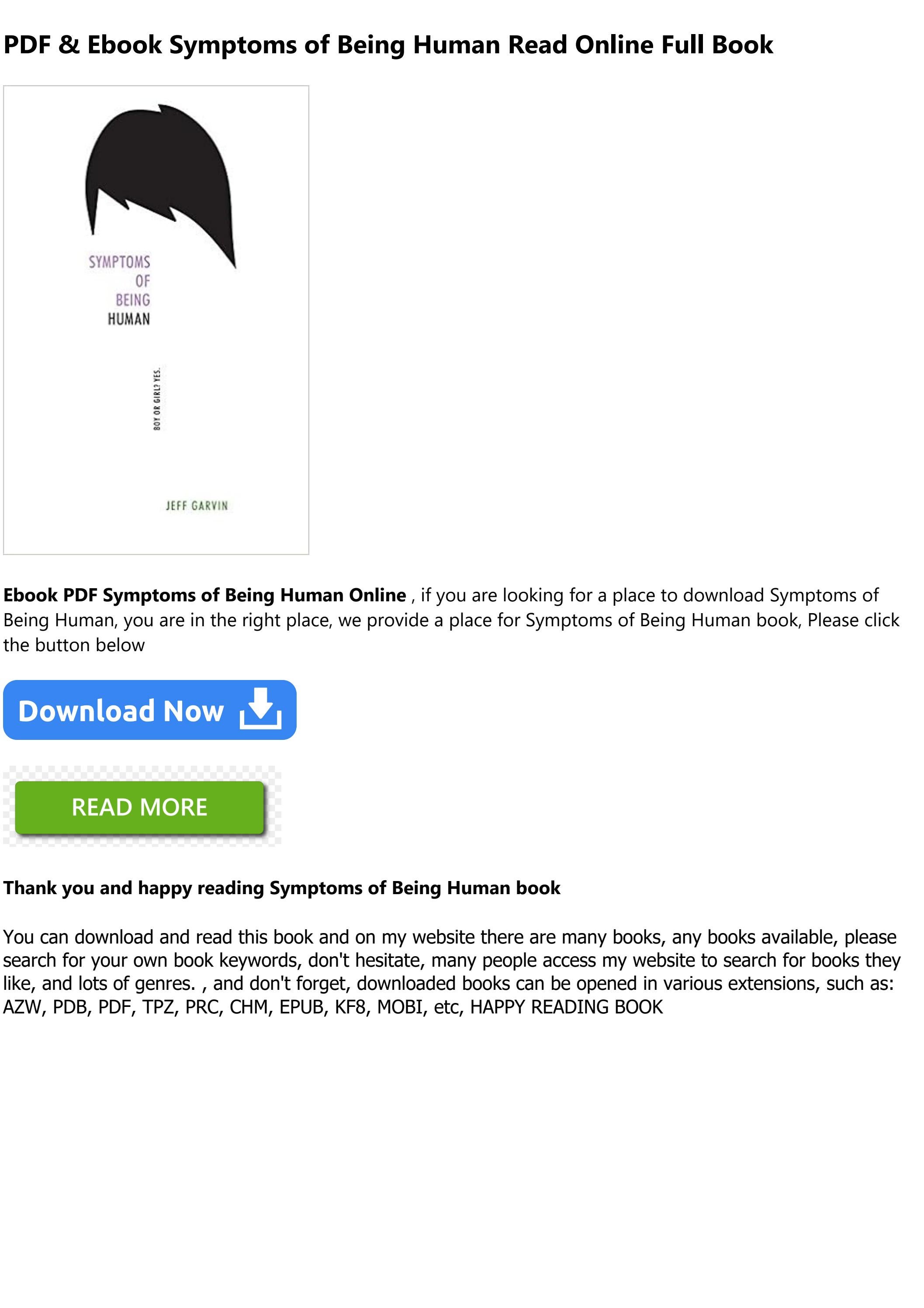 e-Book$ F.r.e.e Symptoms of Being Human *Full Online by ...