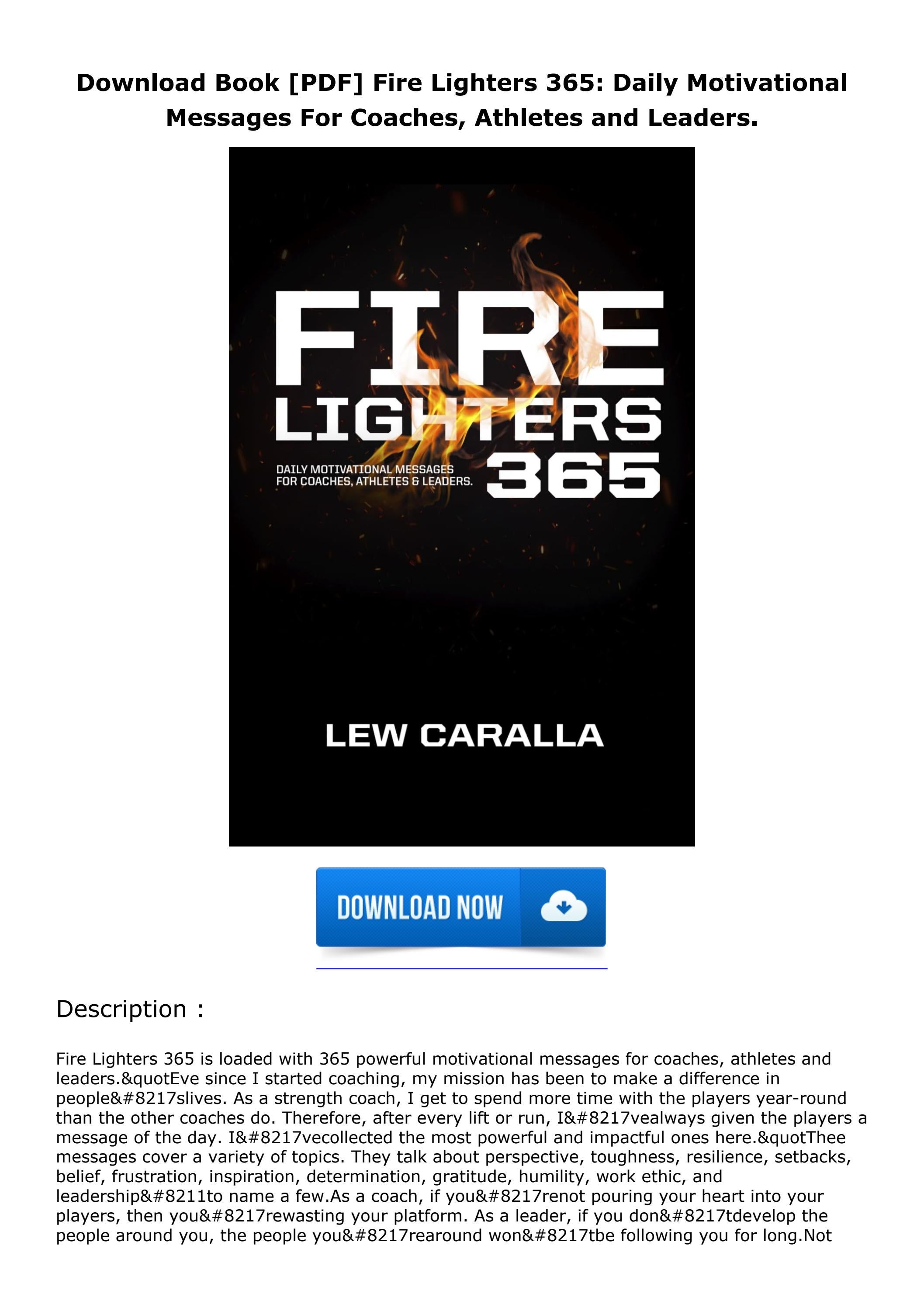 Download Book [PDF] Fire Lighters 365 Daily Motivational Messages For