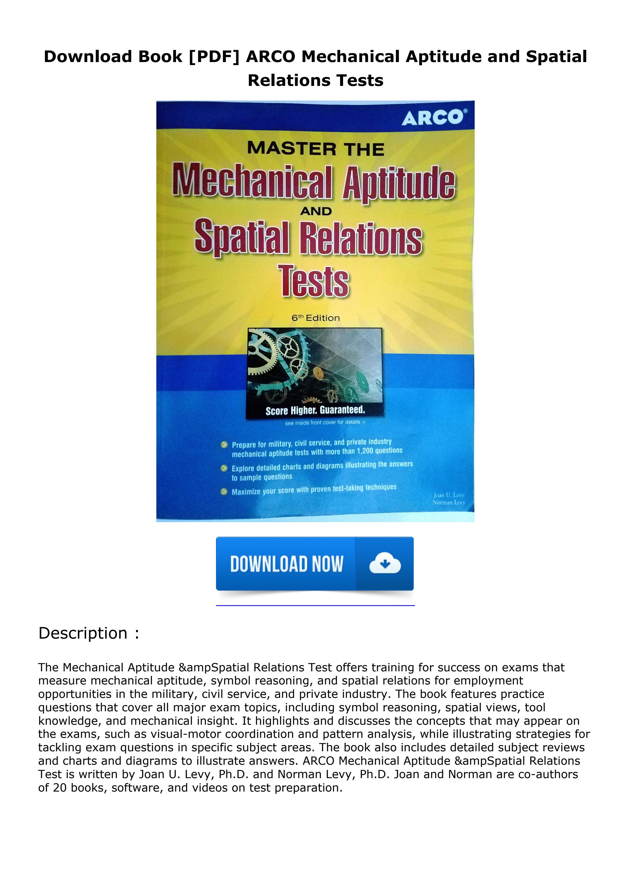 Download Book [PDF] ARCO Mechanical Aptitude and Spatial Relations