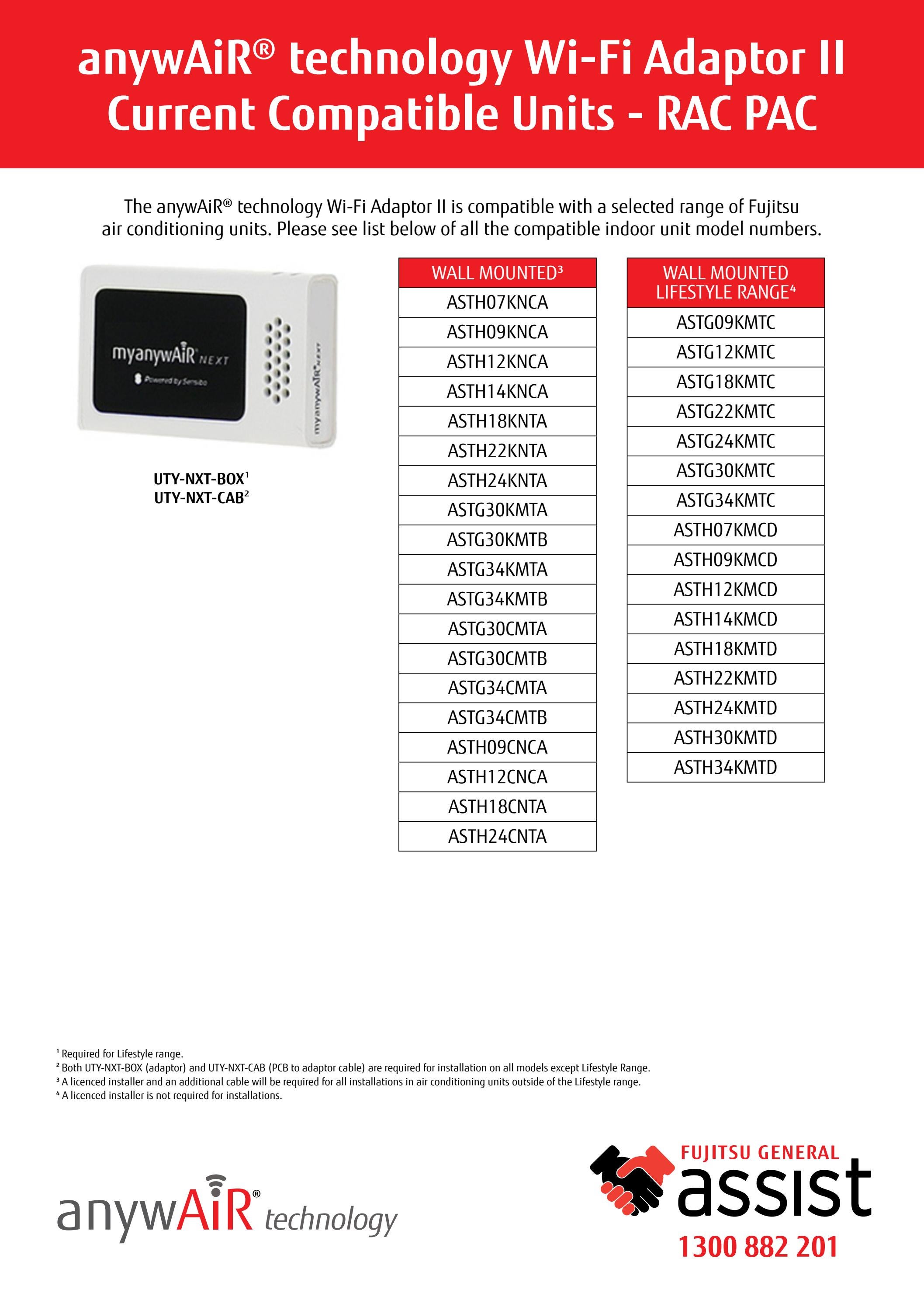 Compatible Units anywAiR technology Wi-Fi adaptor II AU by Fujitsu ...