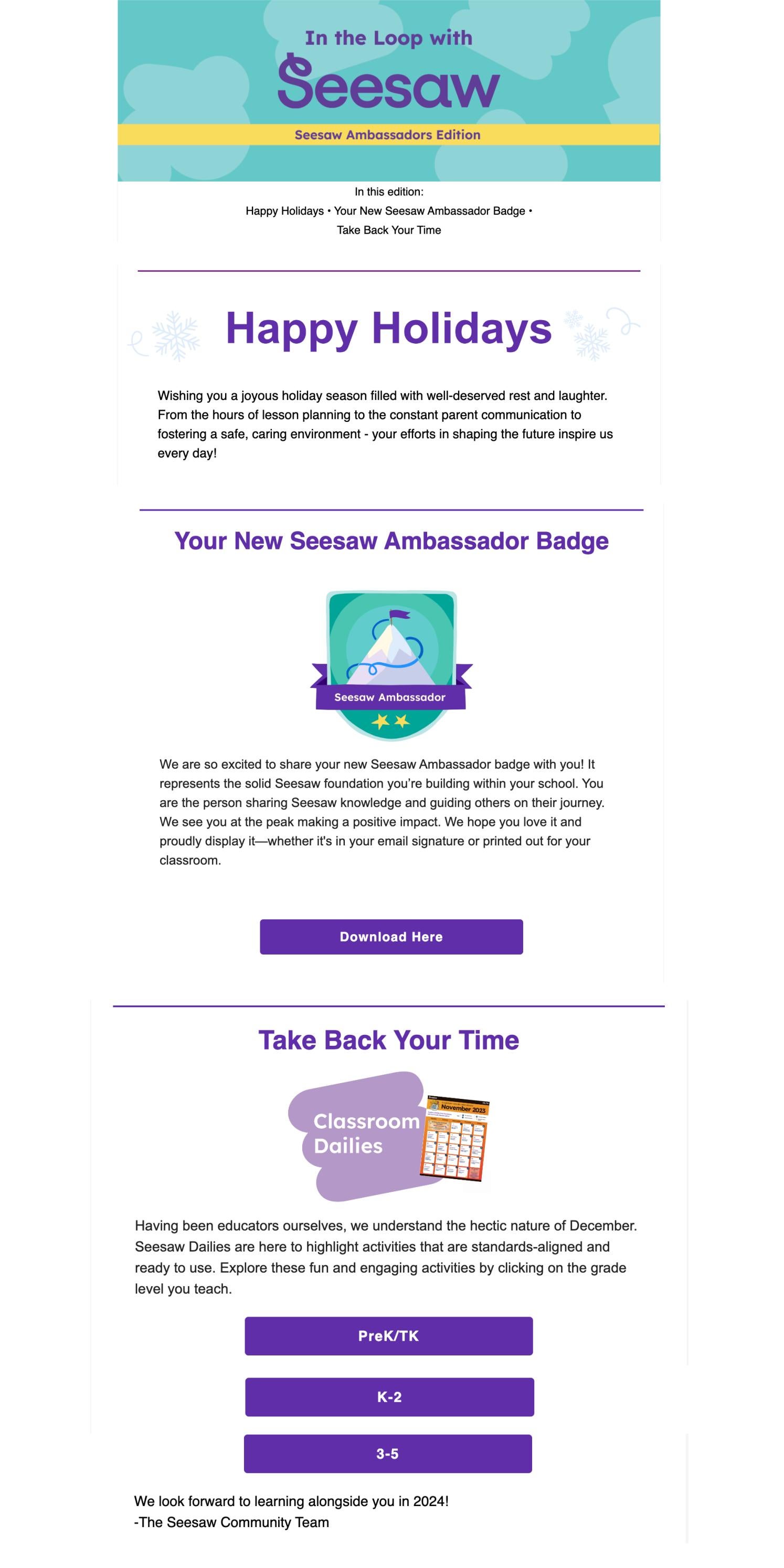 In the Loop with Seesaw Newsletter Ambassadors Edition by