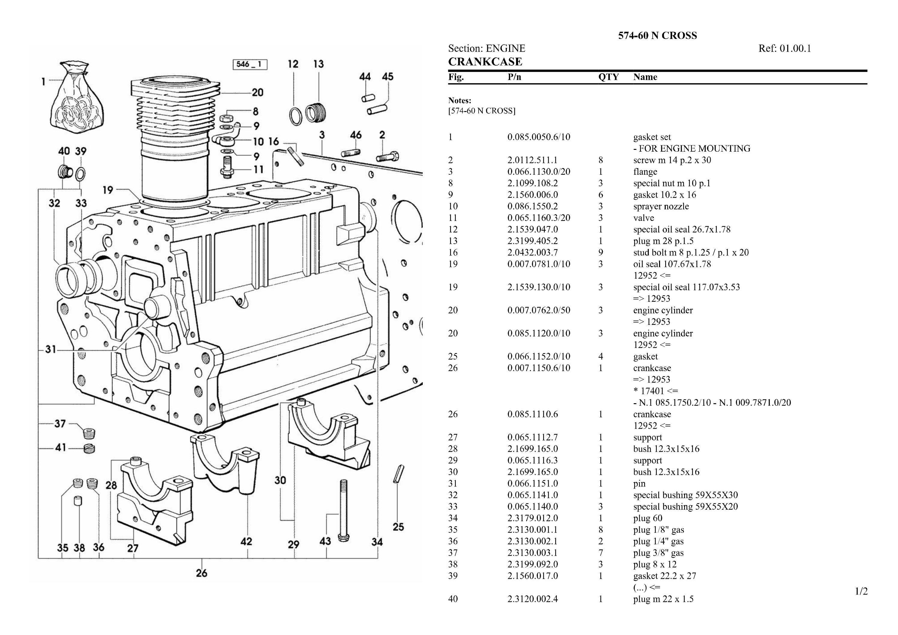 57460 n cross Tractor Parts Catalogue Manual Instant
