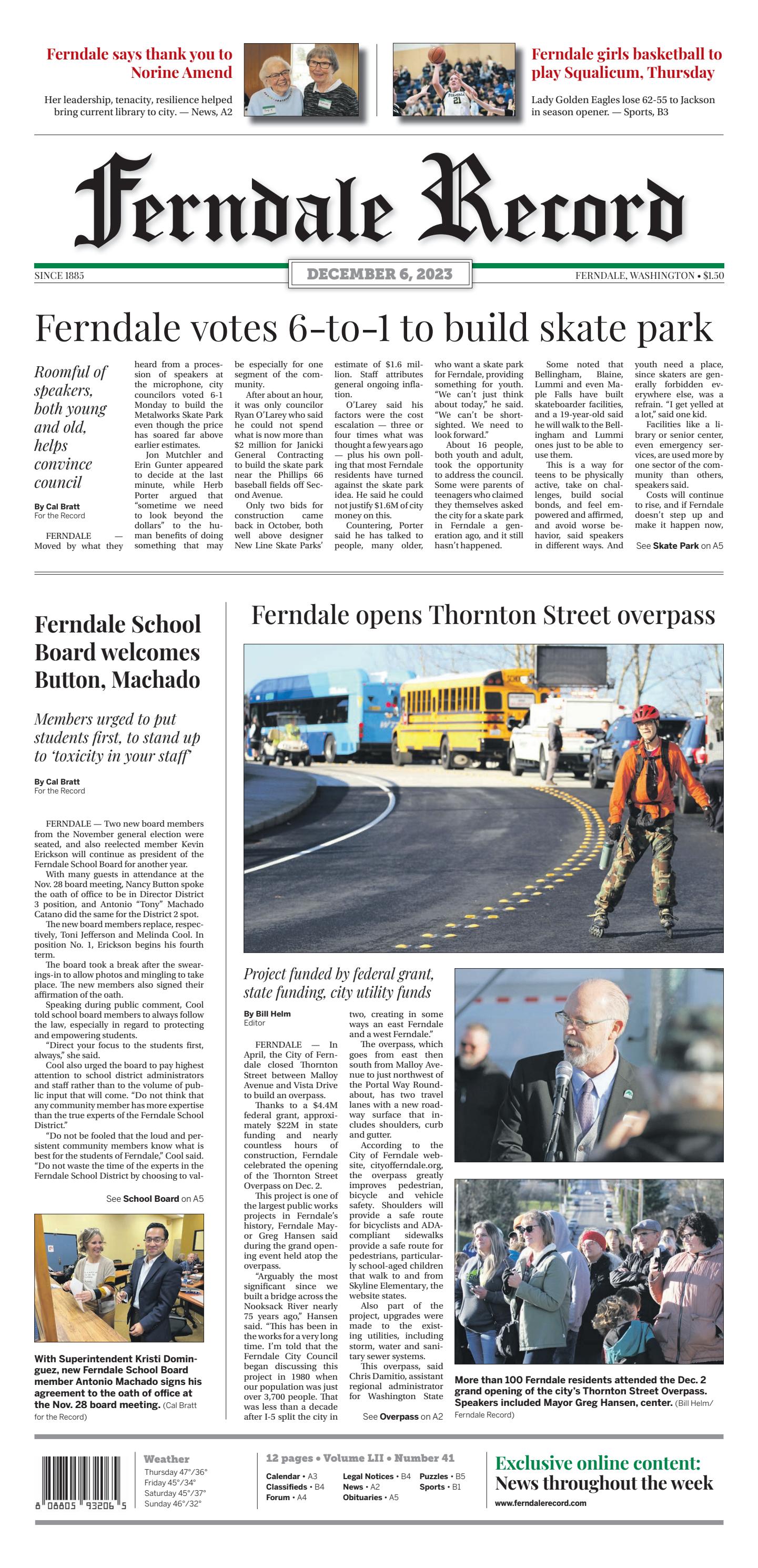 Ferndale Record December 6 2023 by Lynden Tribune Issuu