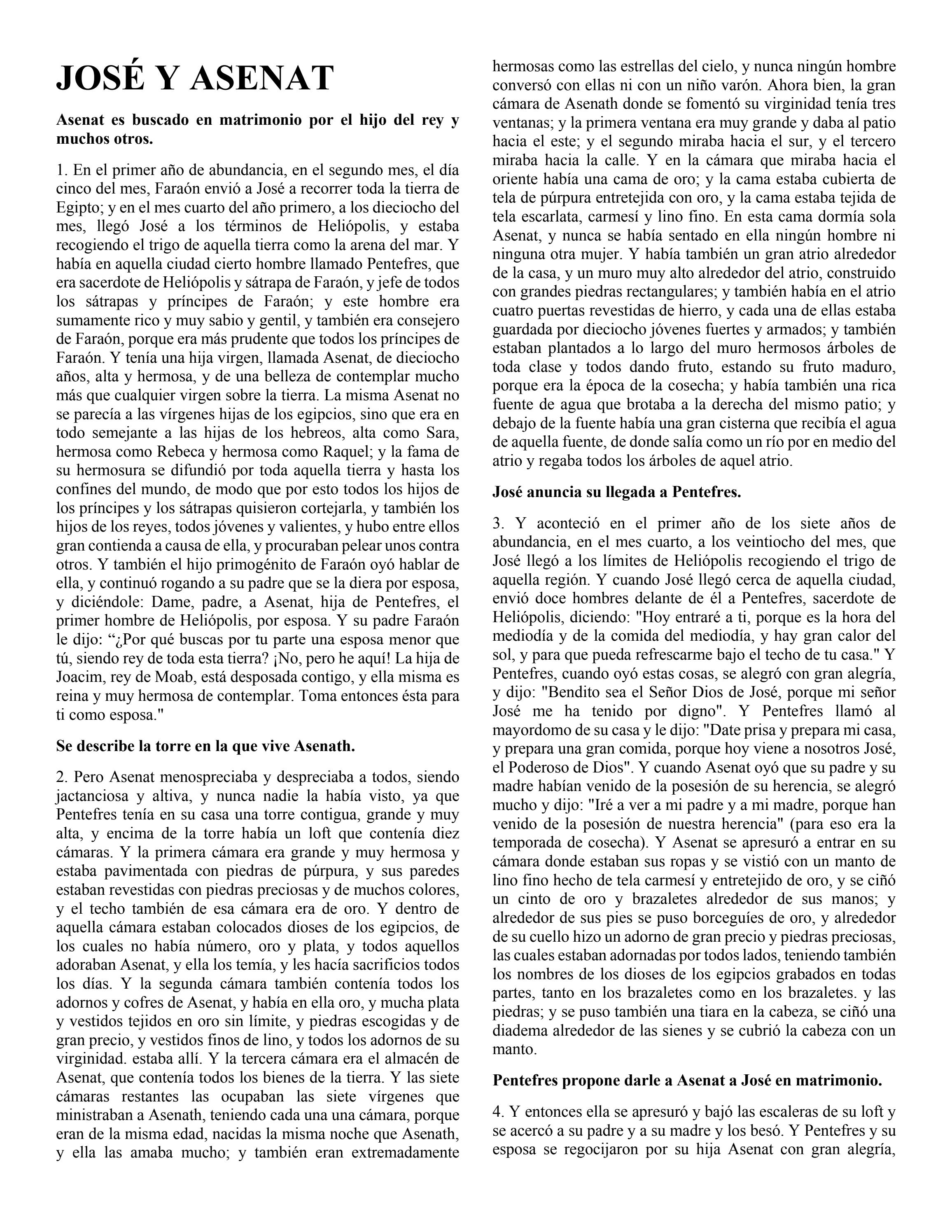 Spanish Joseph and Asenath by E.W. Brooks by Filipino Tracts and
