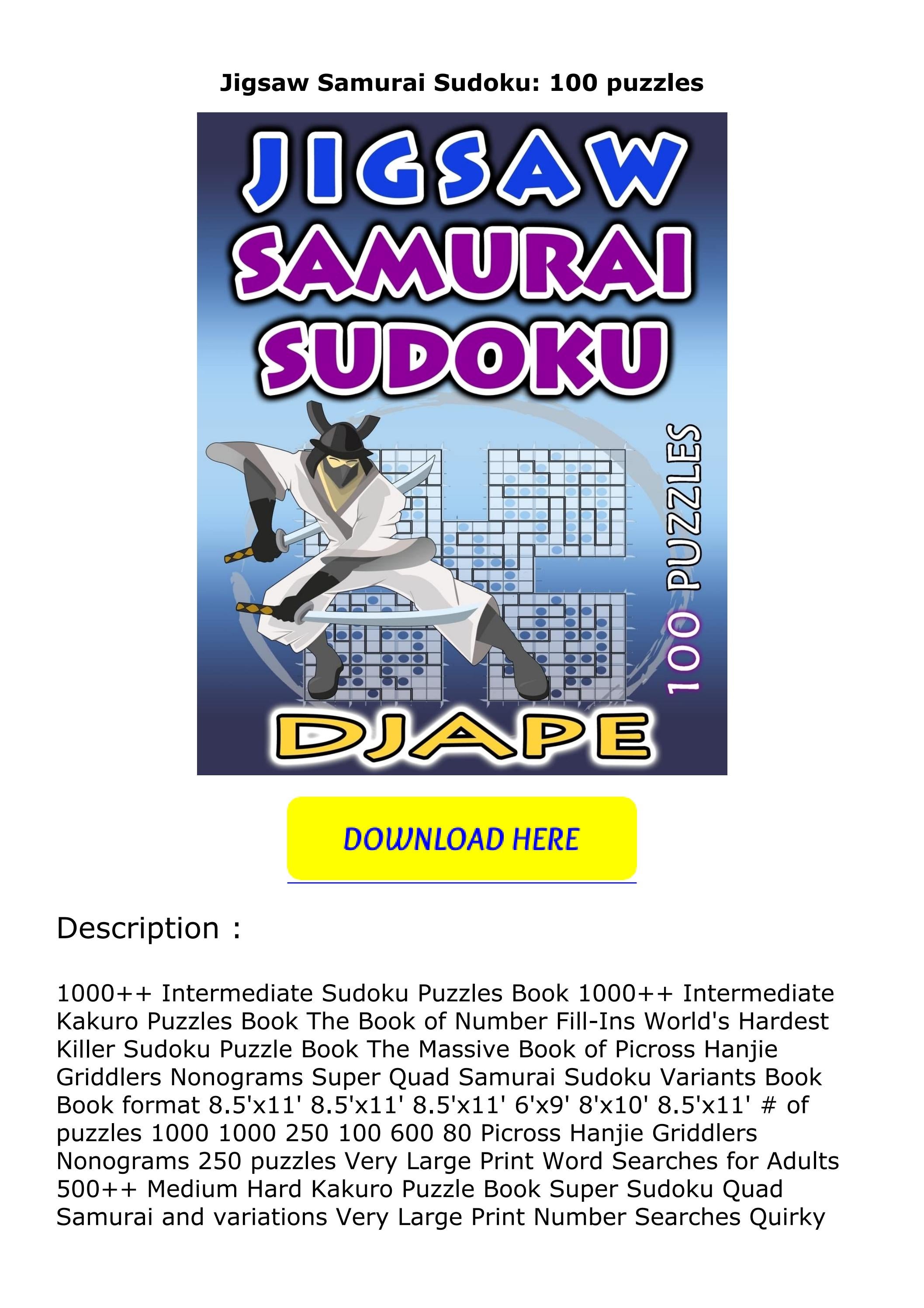 Download ⚡️ Jigsaw Samurai Sudoku: 100 puzzles by EmiliaBarajasdtw - Issuu