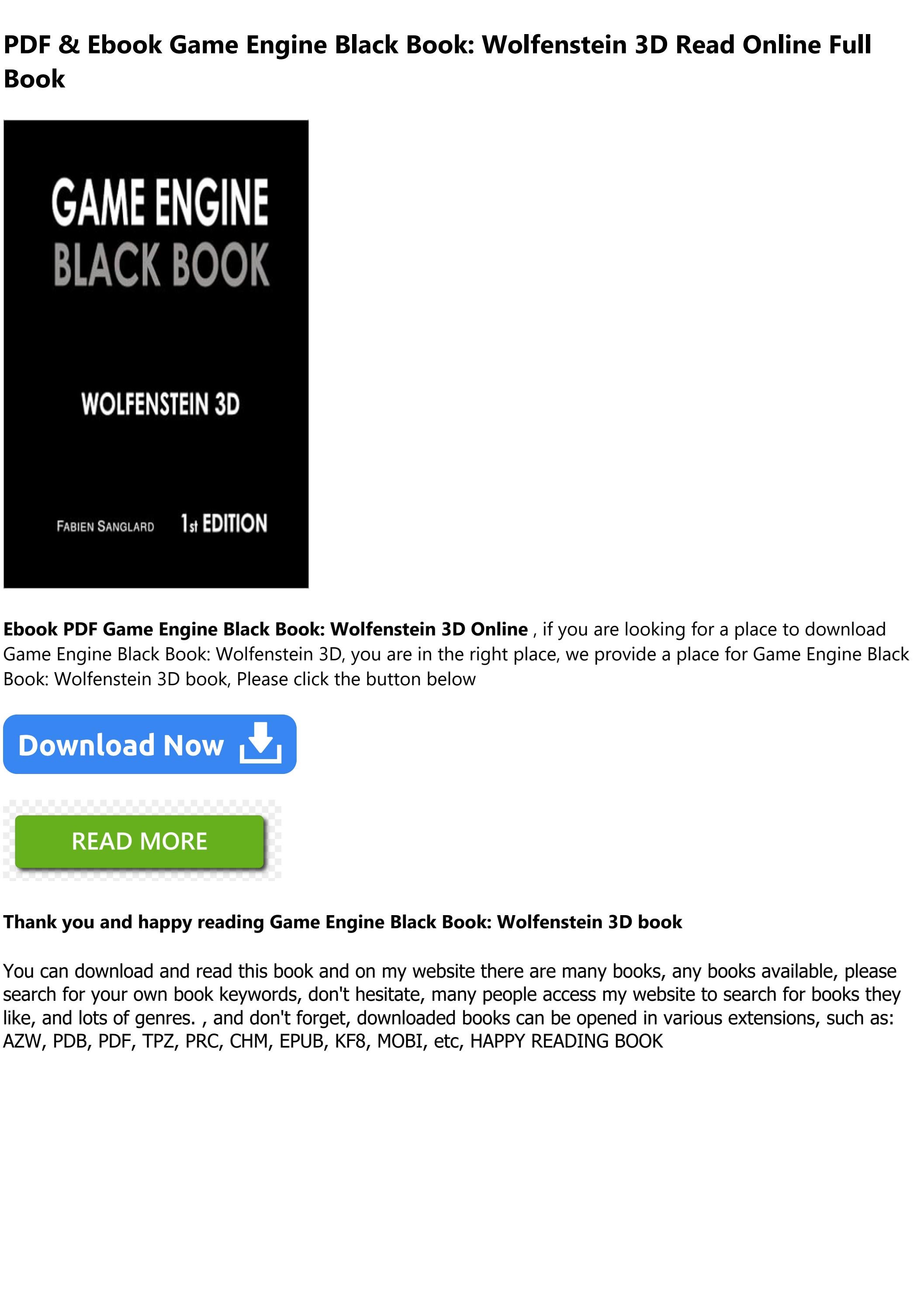 [Ebook] Reading Game Engine Black Book Wolfenstein 3D [Full] by